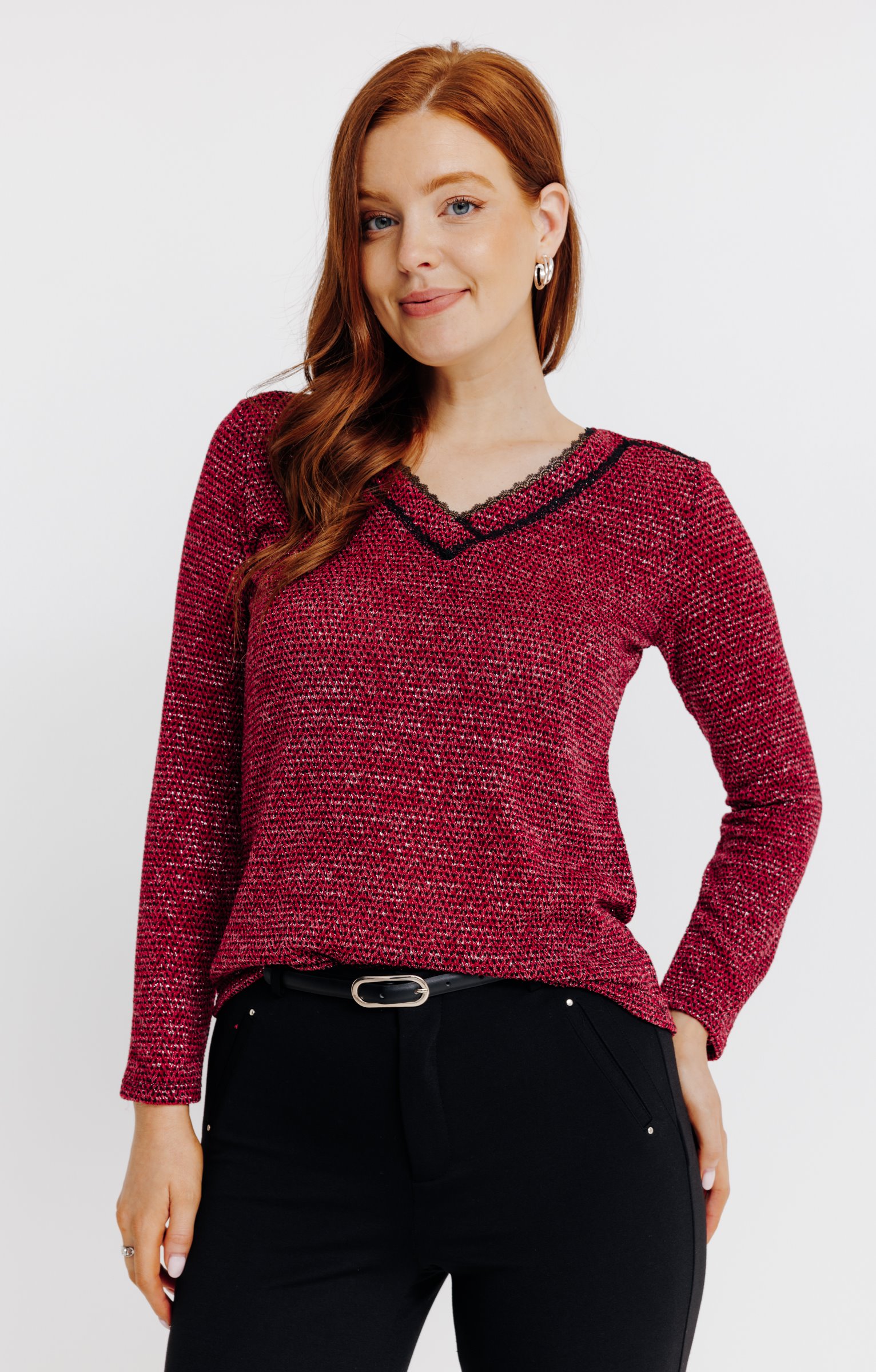 Pull détails dentelle - BORDEAUX