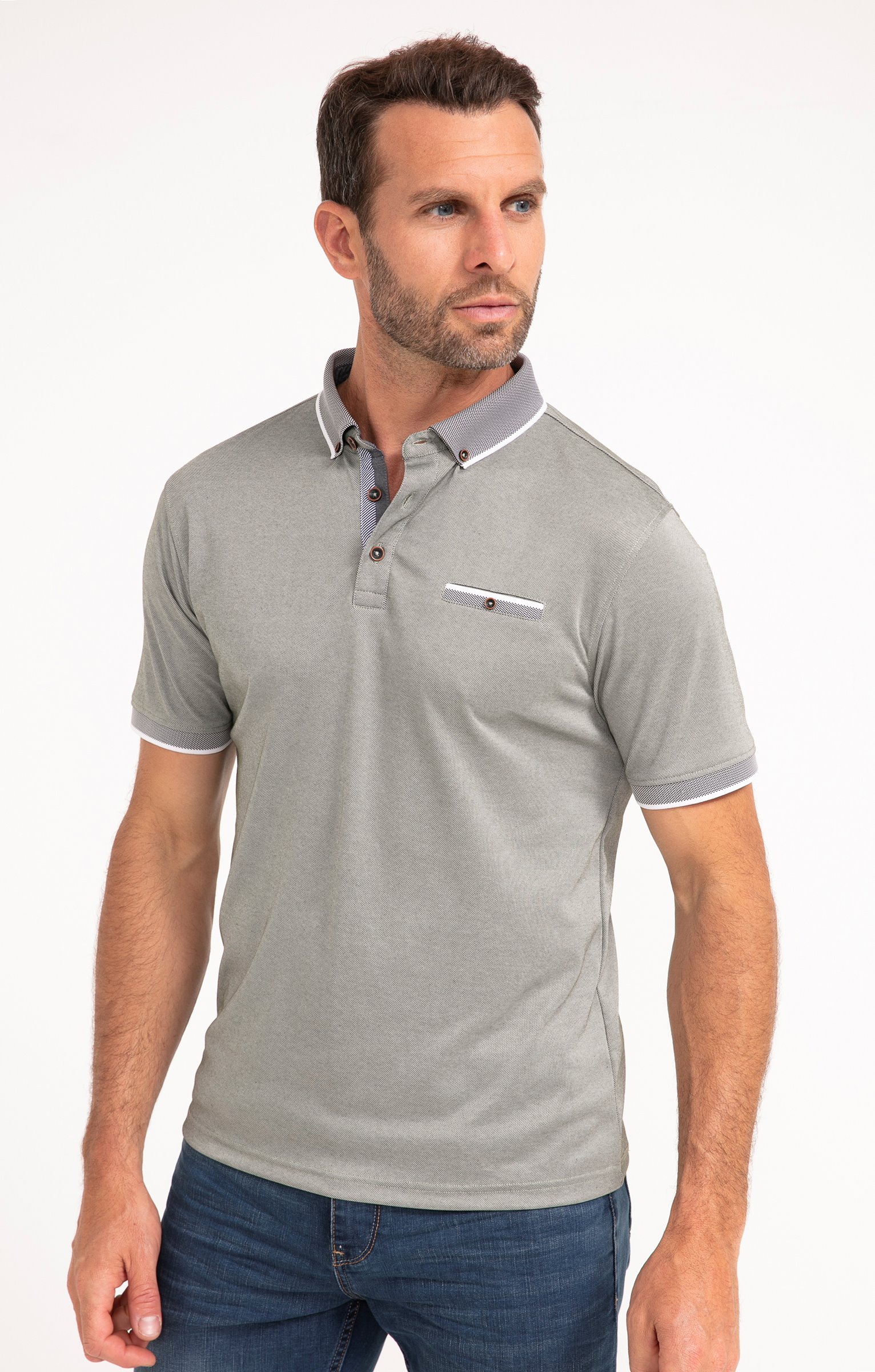 Polo manches courtes Rib Léger - KAKI