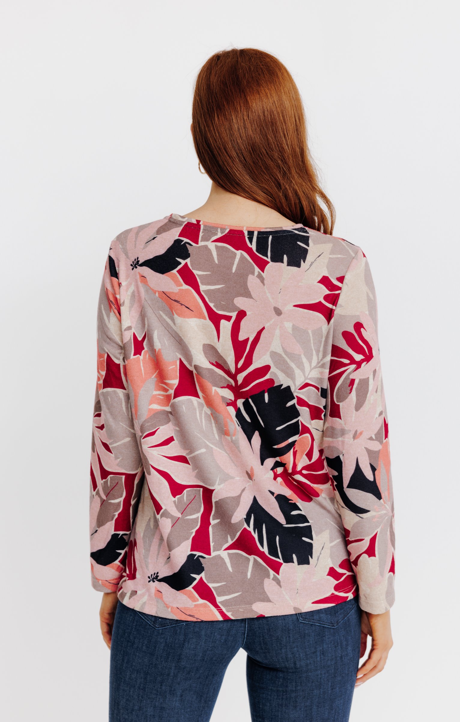 T-SHIRT IMPRIME MANCHES LONGUES - BEIGE