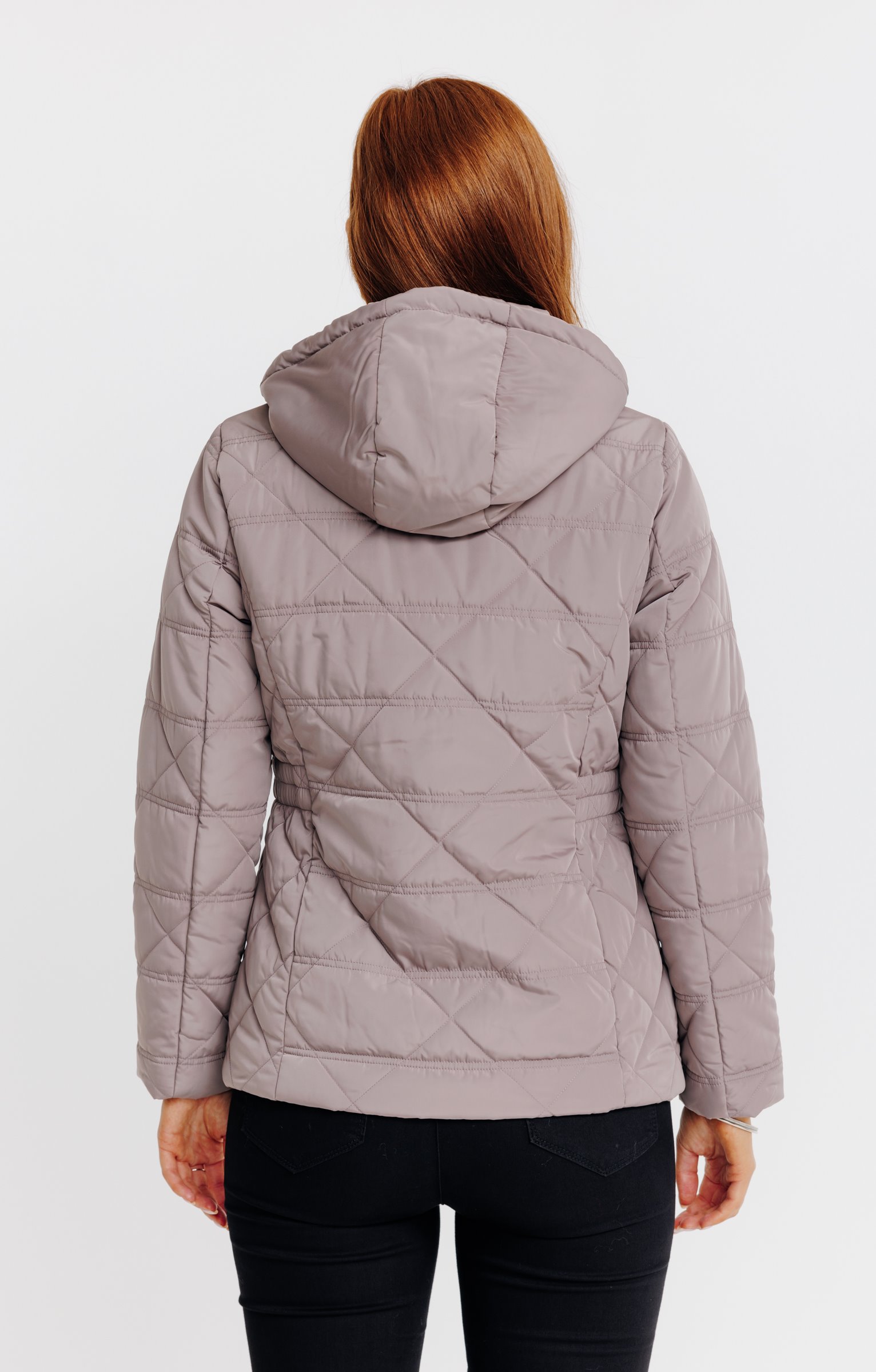 Doudoune courte matelassage fantaisie - TAUPE