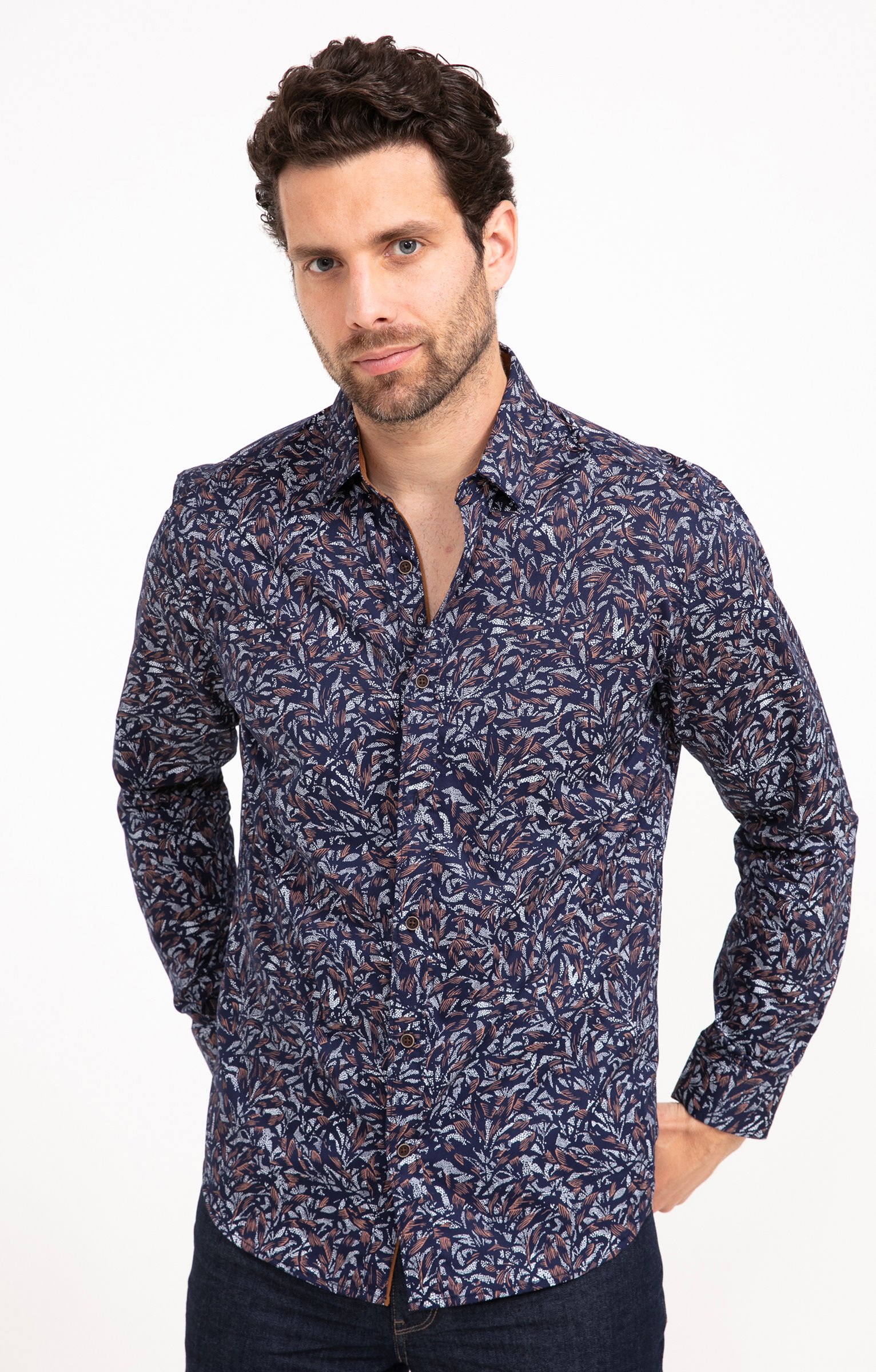 Chemise manches longues LASCO - MARINE