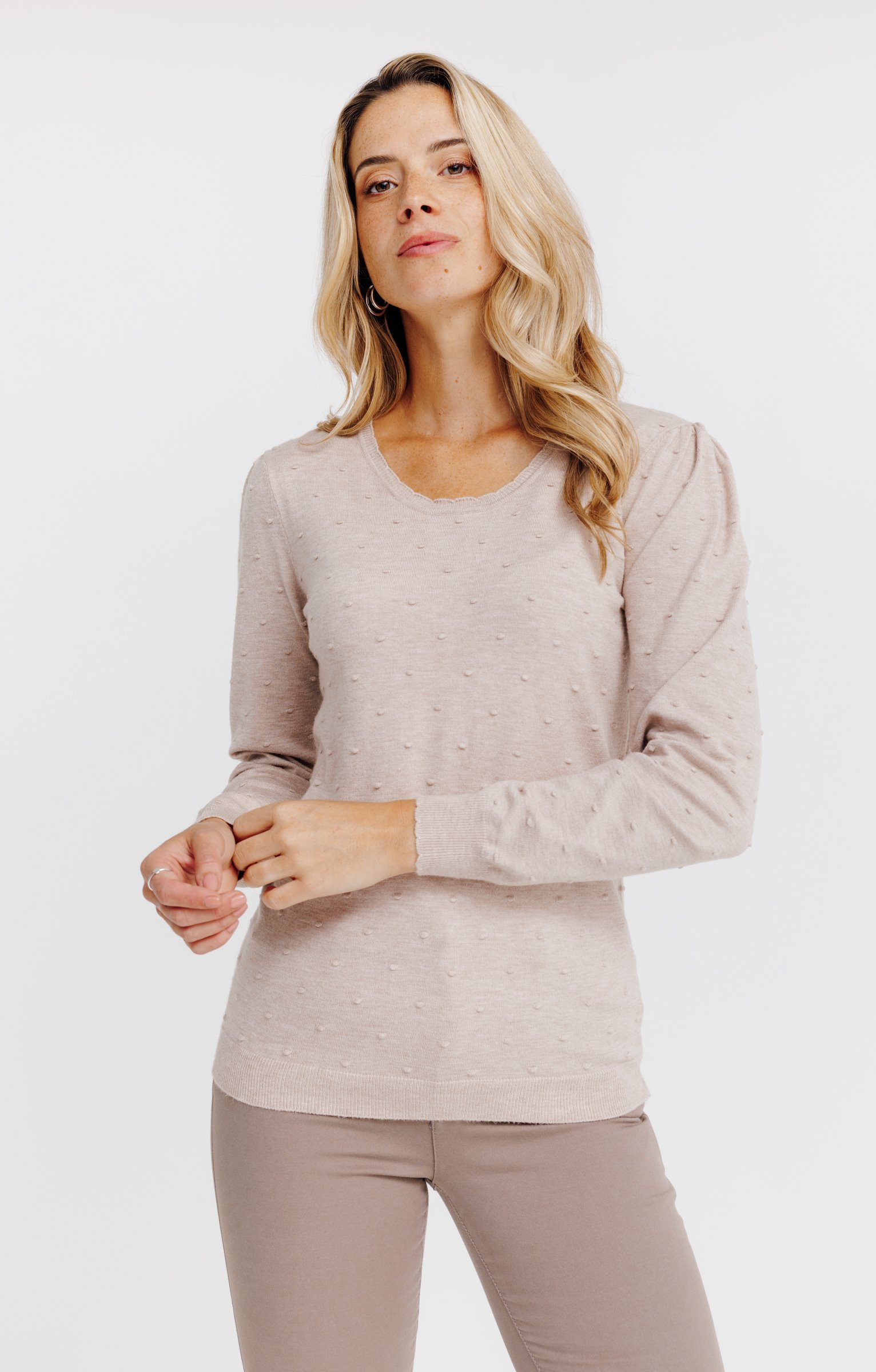 Pull col rond - BEIGE