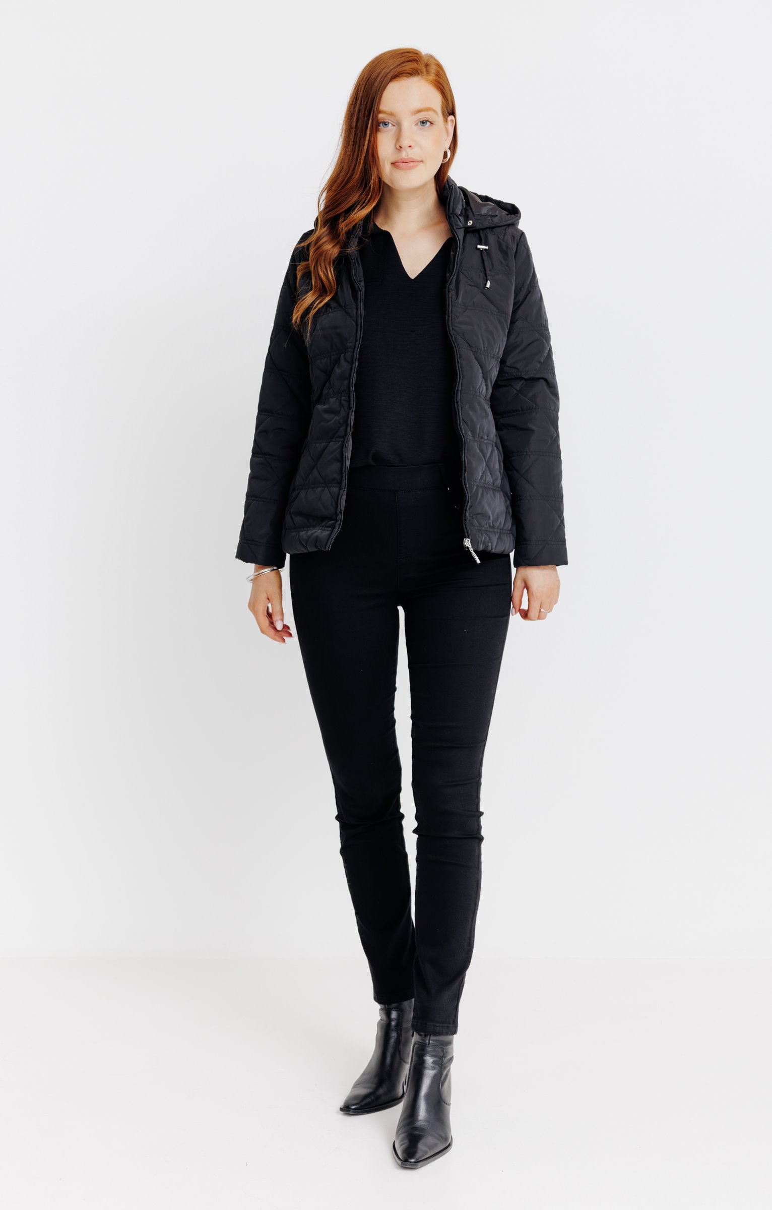 Doudoune courte matelassage fantaisie - NOIR