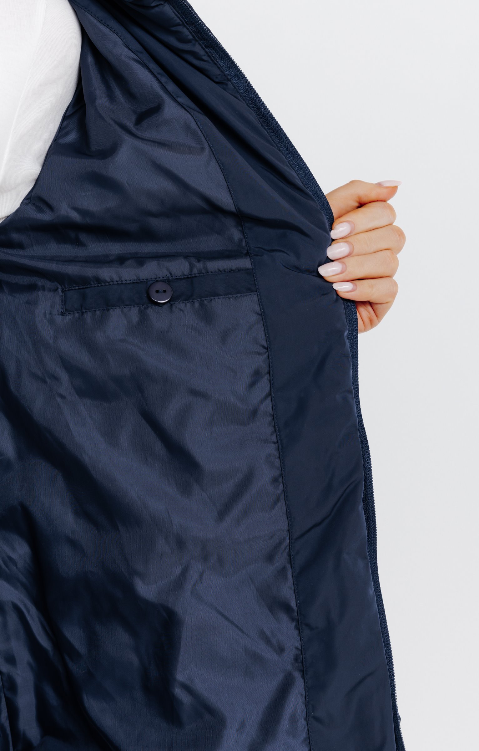 Doudoune courte matelassage fantaisie - MARINE