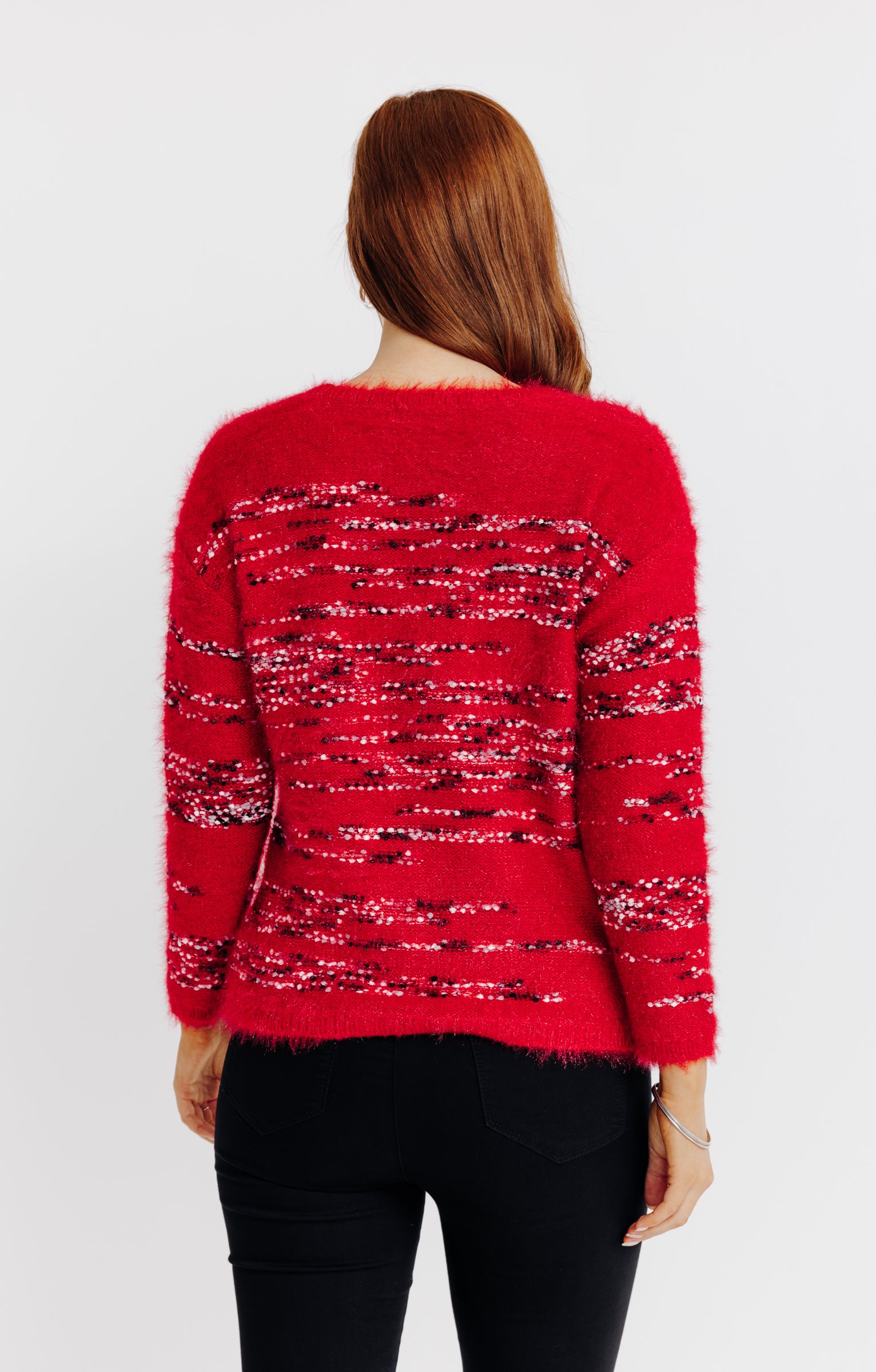 Pull à rayures - ROUGE