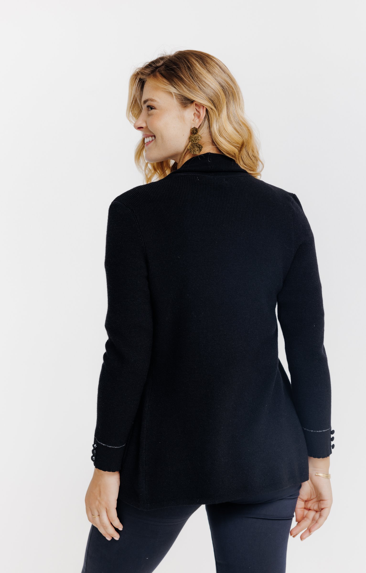 Cardigan côte anglaise - NOIR