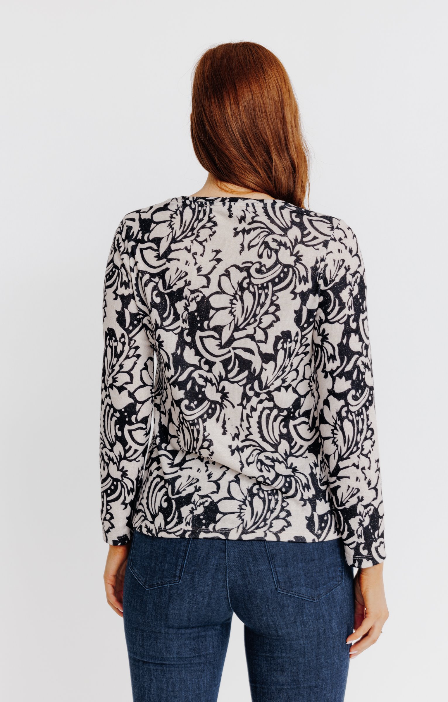 T-SHIRT MANCHES LONGUES COL ROND - BEIGE