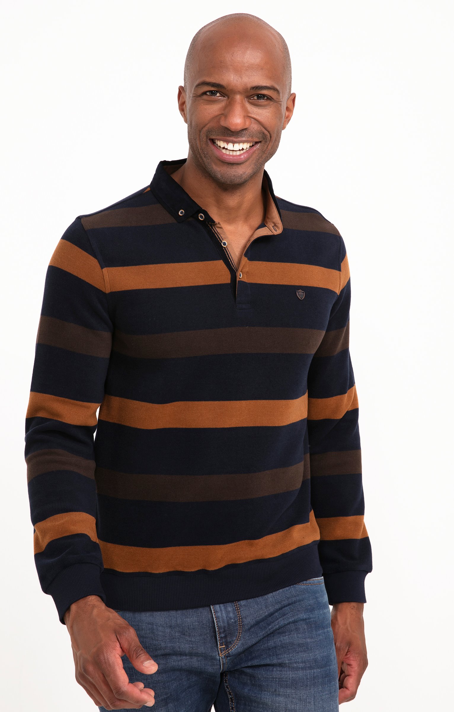 Polo manches longues Ray Allover - MARINE