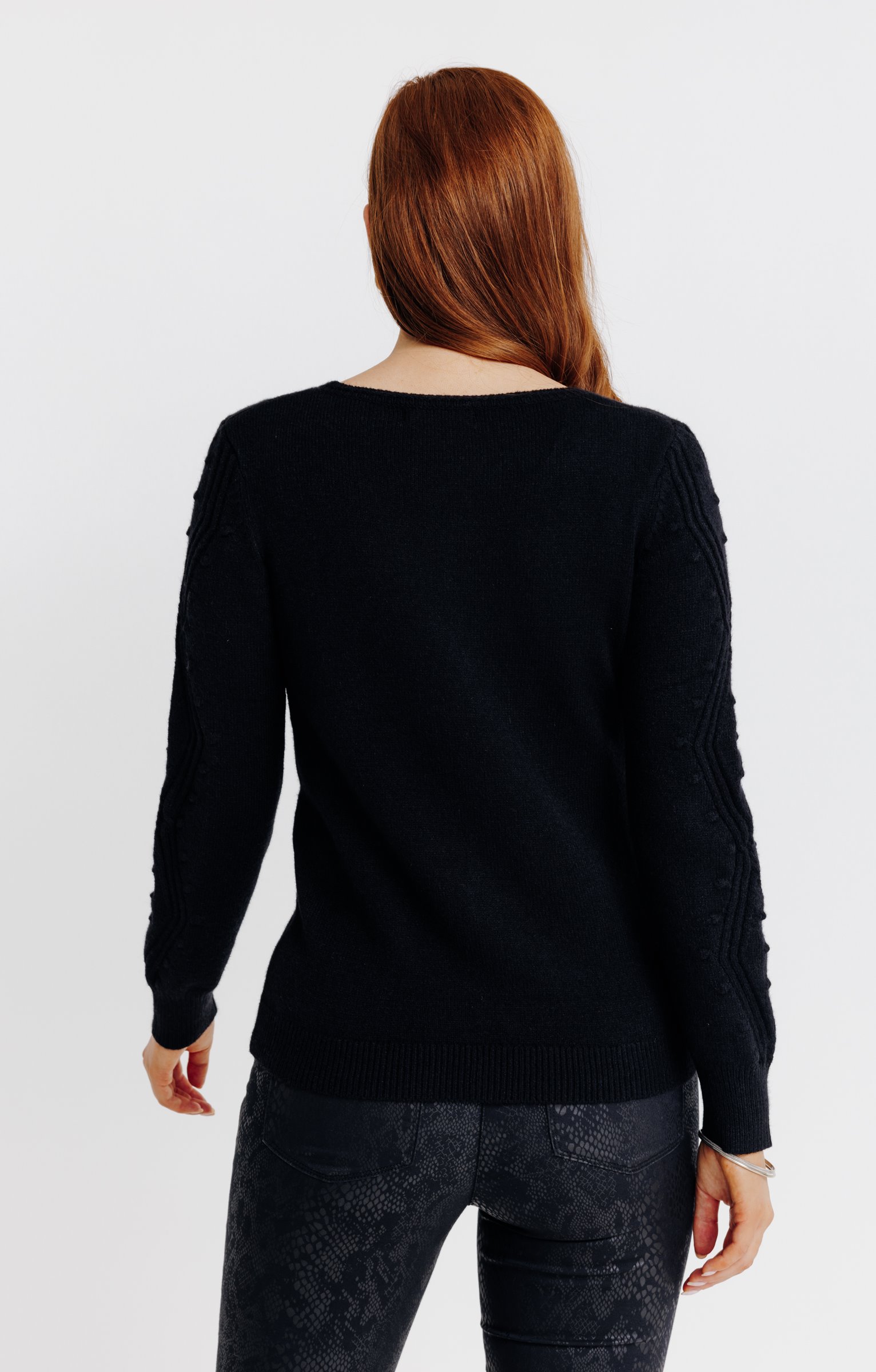 Pull avec torsades - NOIR