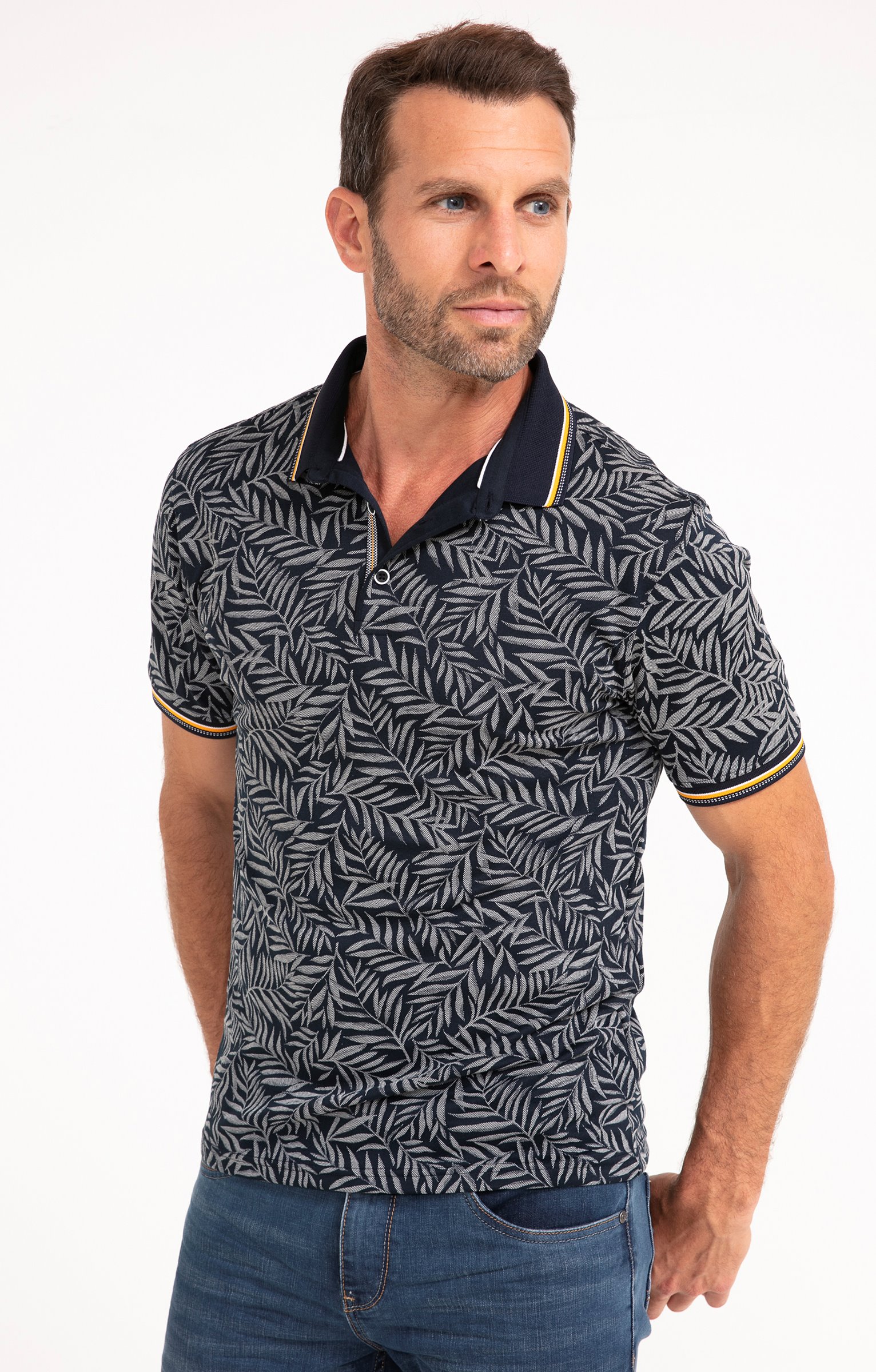 Polo manches courtes Greg Léger - MARINE