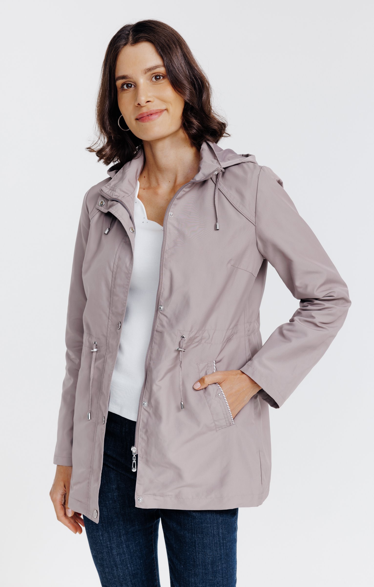 Parka avec capuche amovible - TAUPE