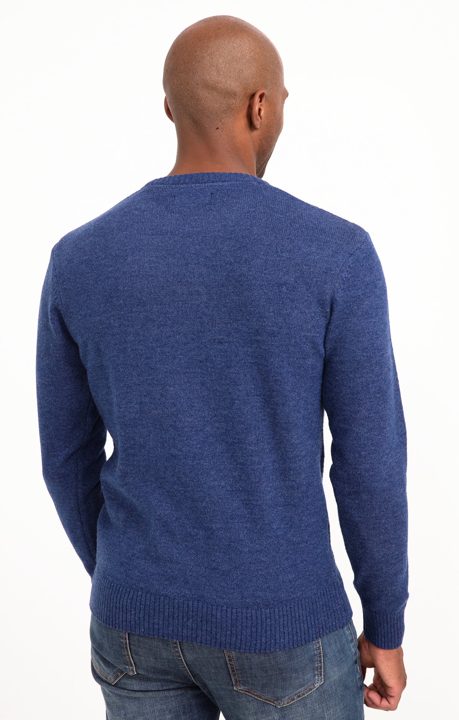 Pull col rond uni - BLEU DUR