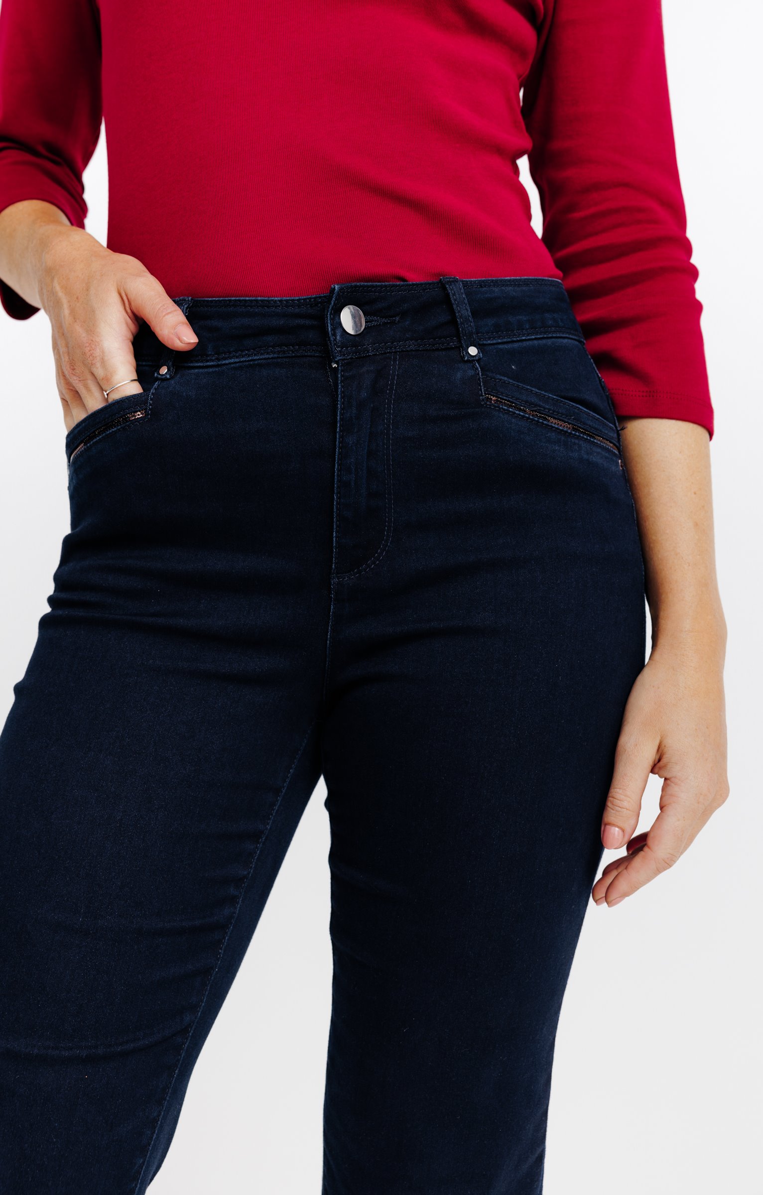 Jean droit détails sequins - BLEU