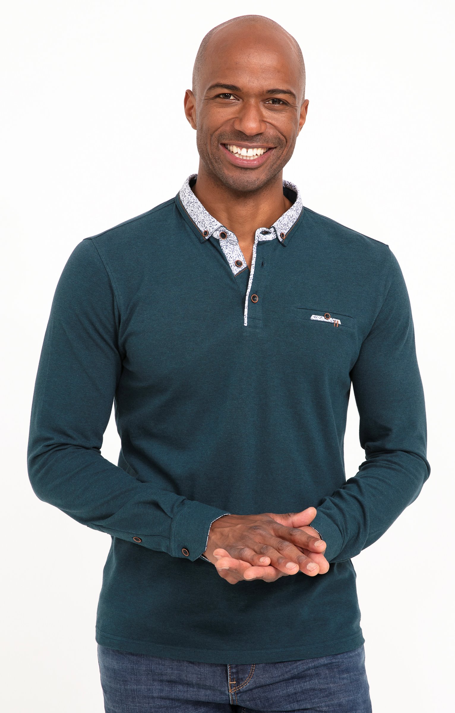 Polo manches longues Romantique - PÉTROLE