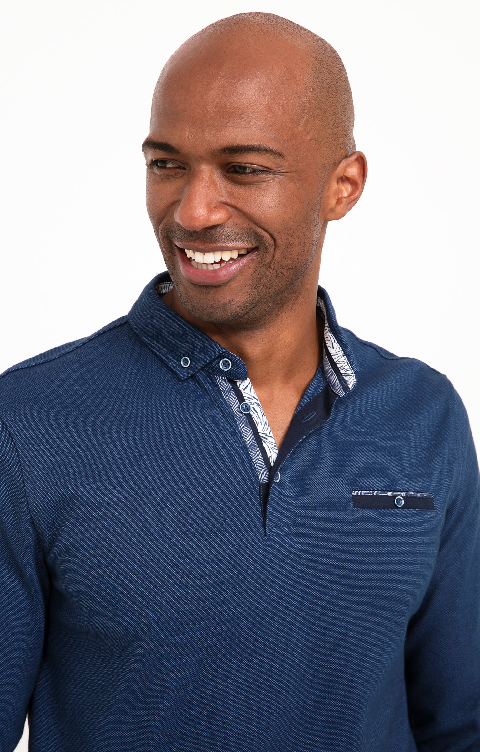 Polo manches longues Sheldon - BLEU