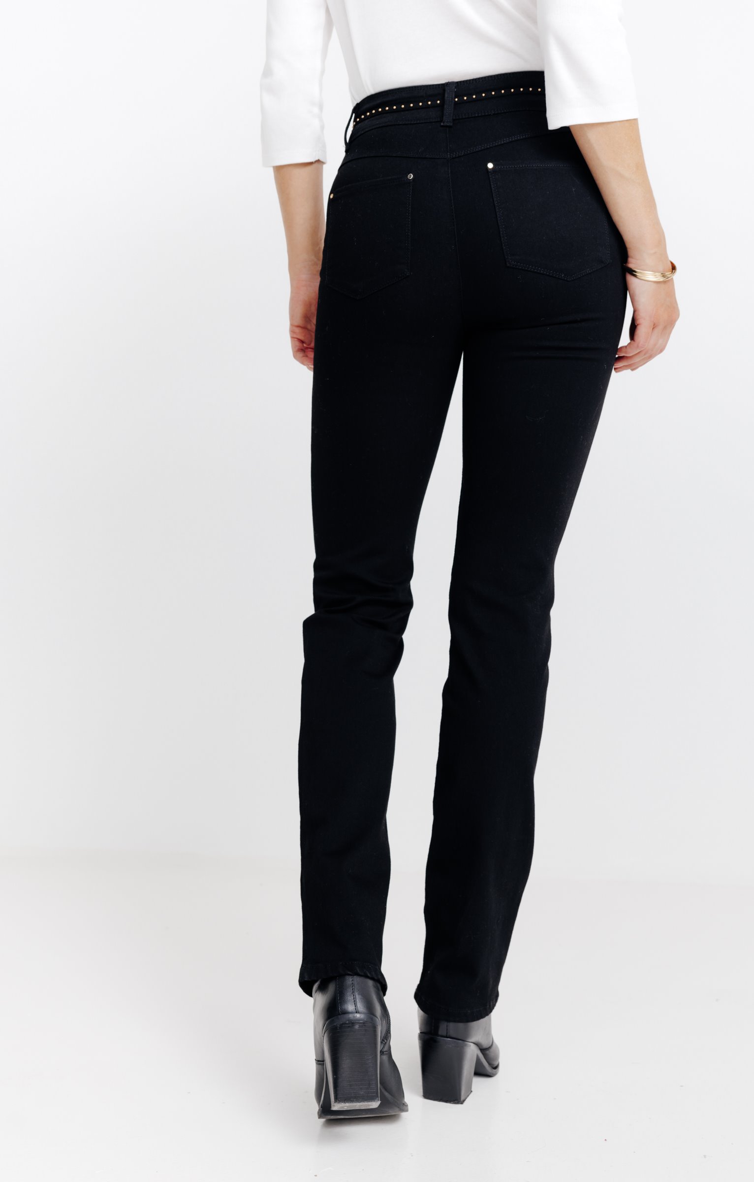 Pantalon droit double boutonnage - NOIR
