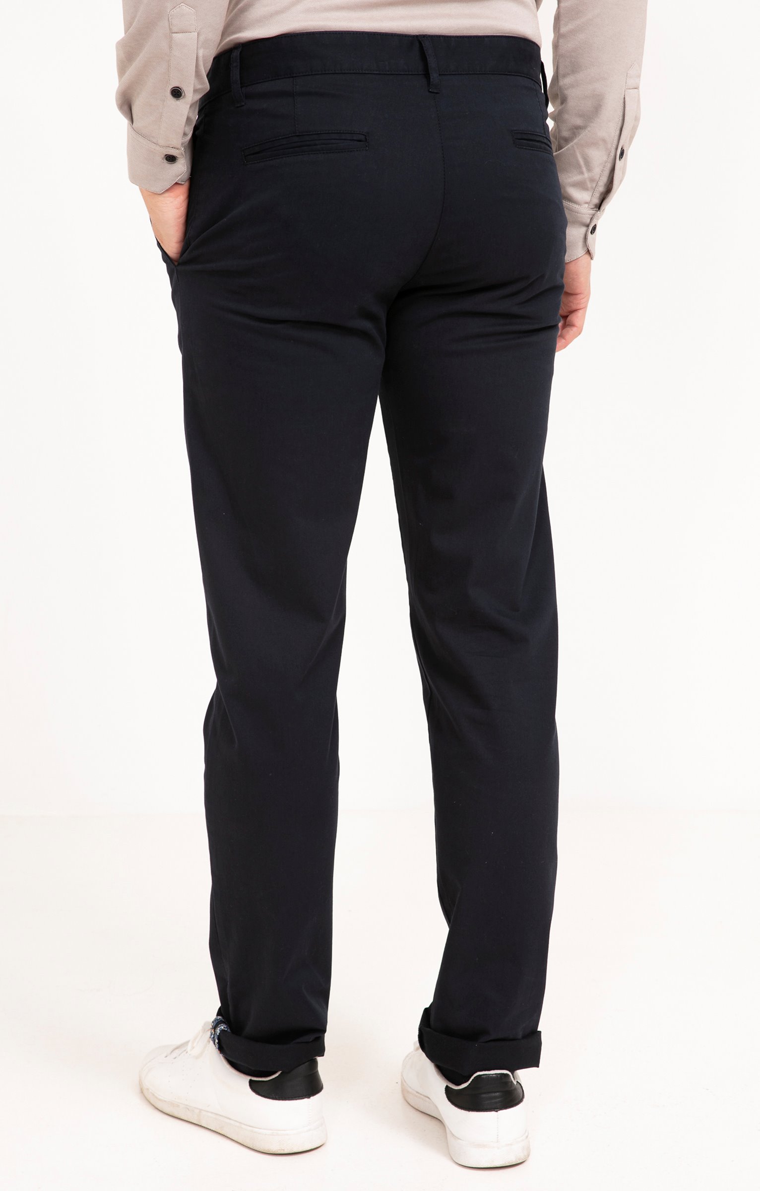 Pantalon chino Uni - MARINE