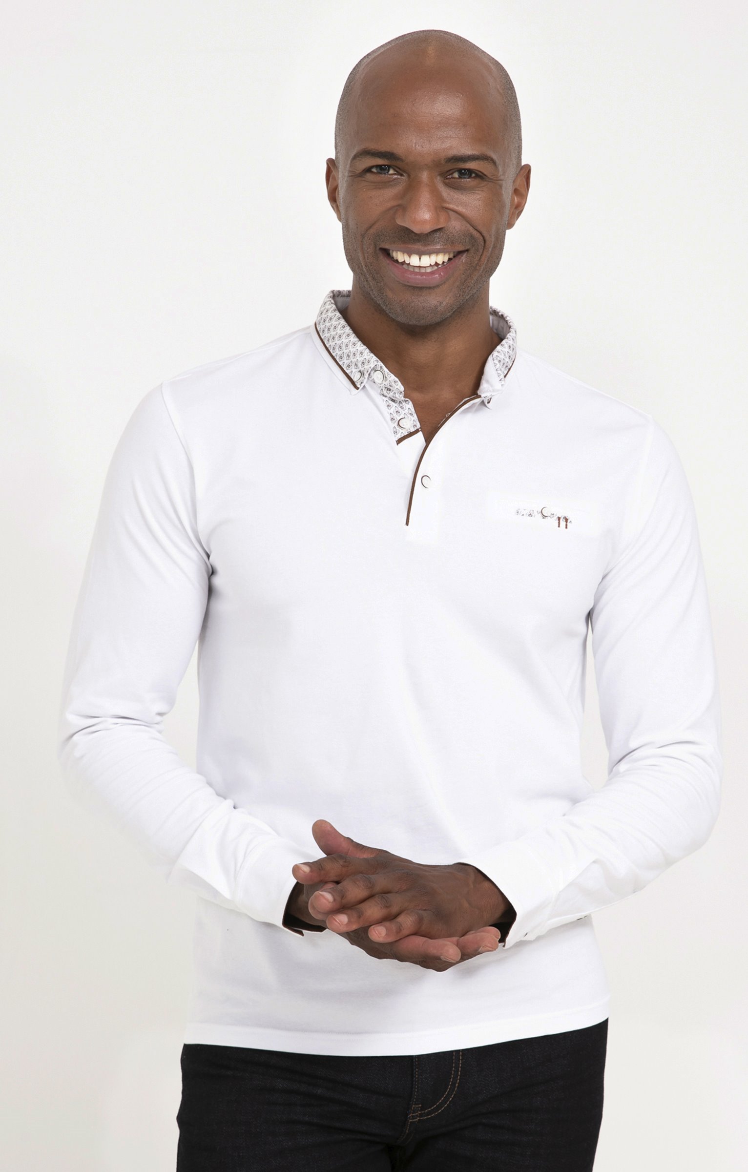 Polo manches longues Sued Barca - BLANC