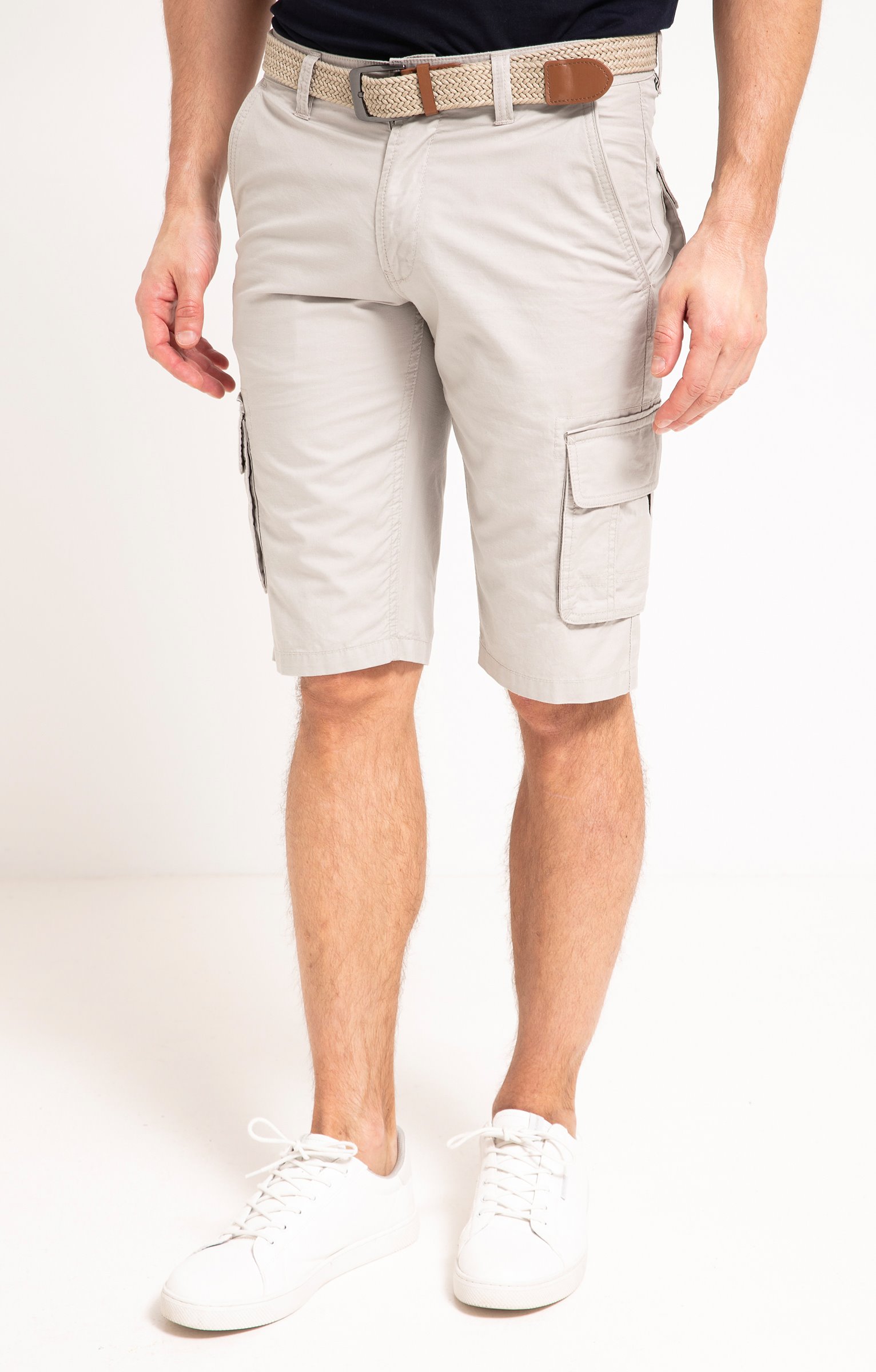 Bermuda Cargo avec ceinture - GRIS CLAIR
