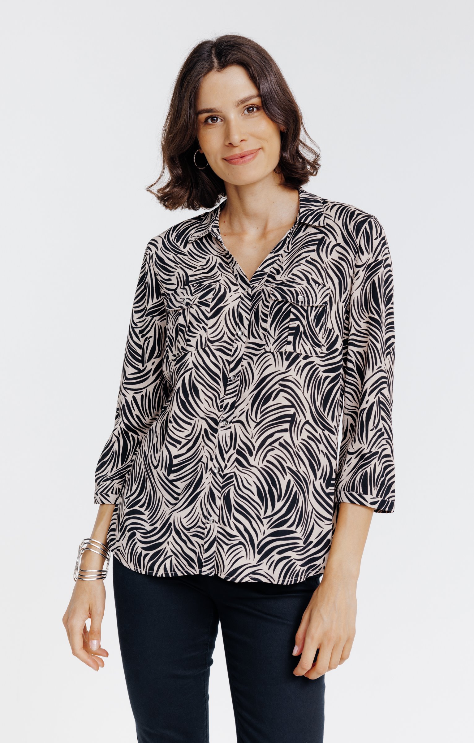 chemise imprimée  - NOIR