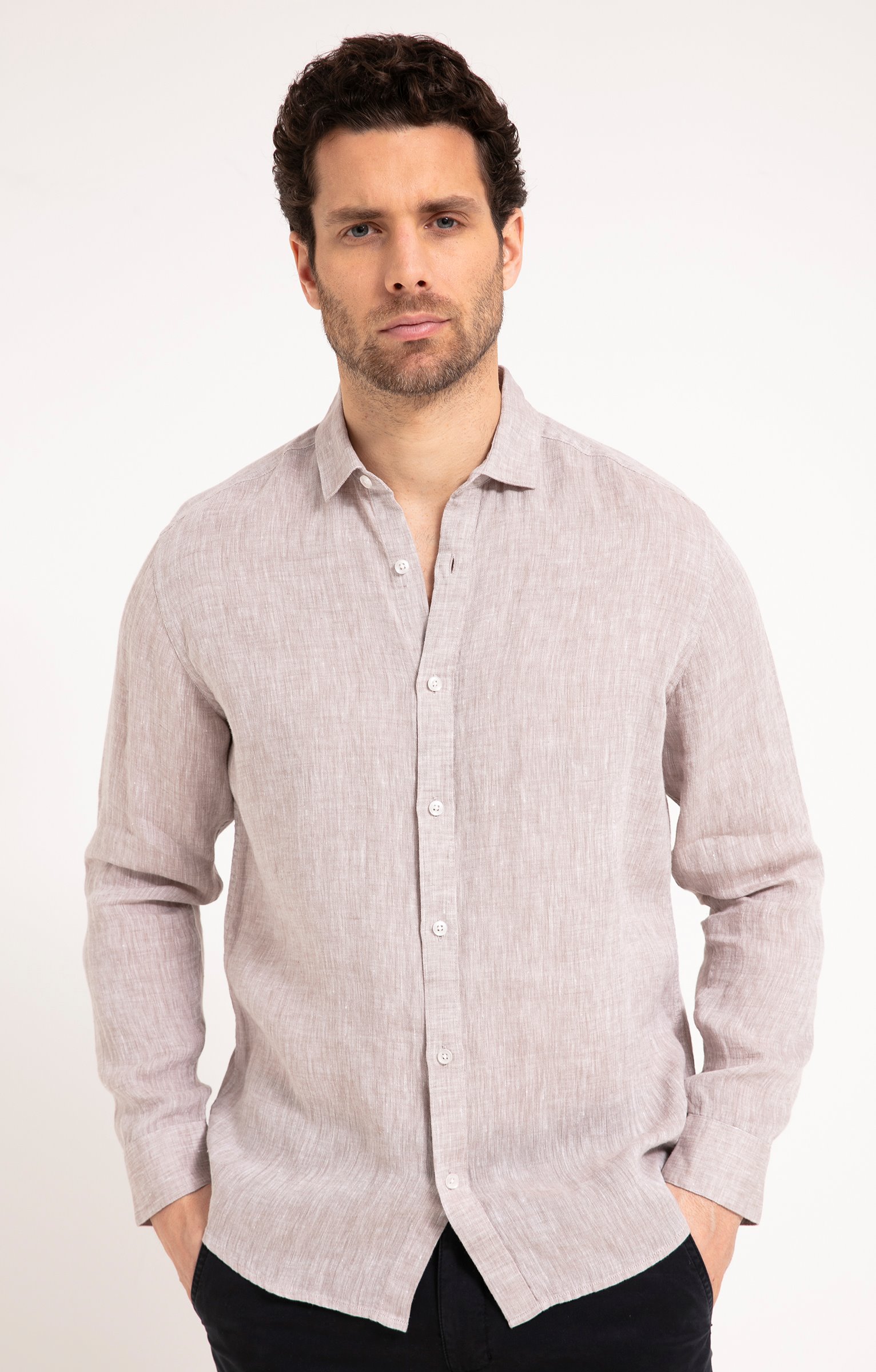 Chemise manches longues LINA - BEIGE