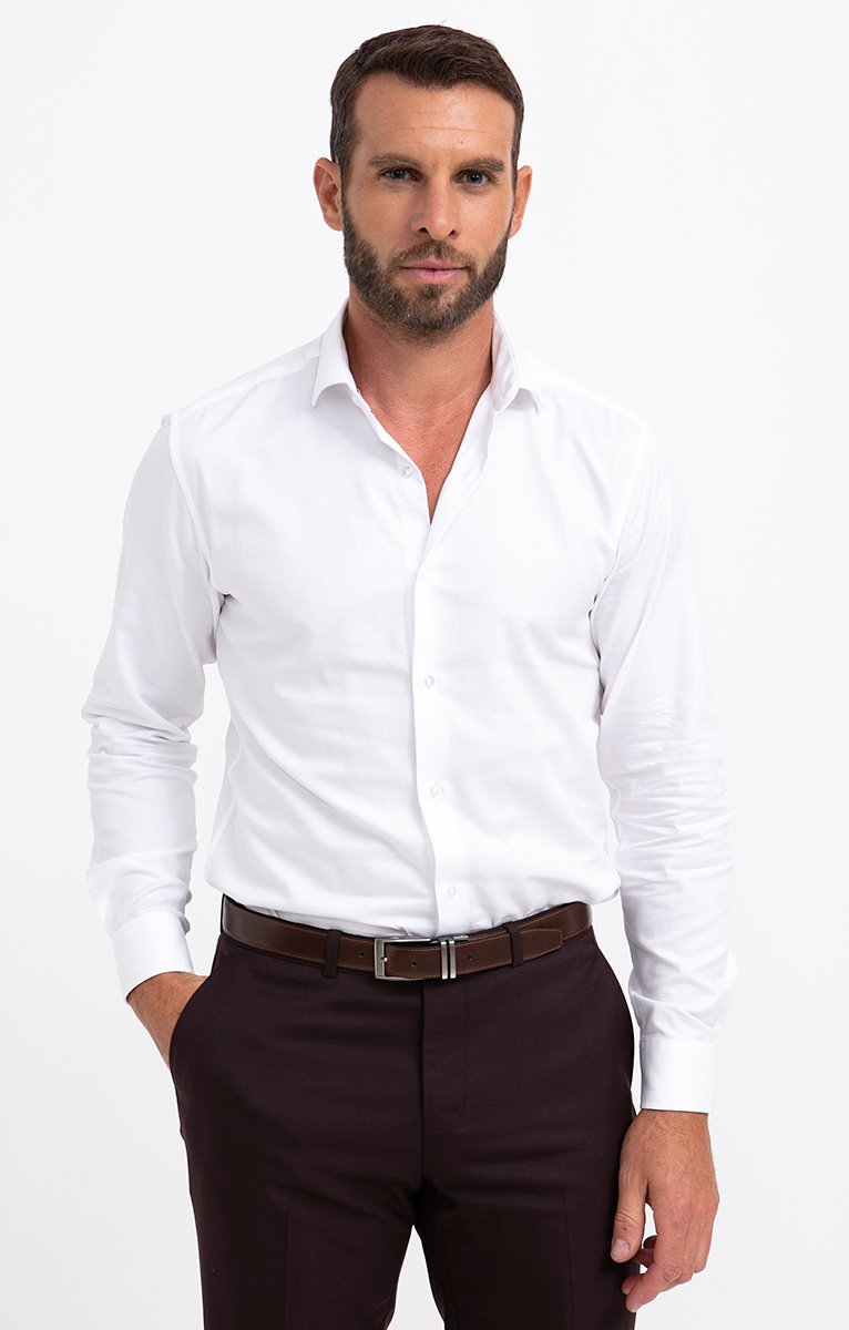 Chemise coupe ajustée Rubablanc - BLANC