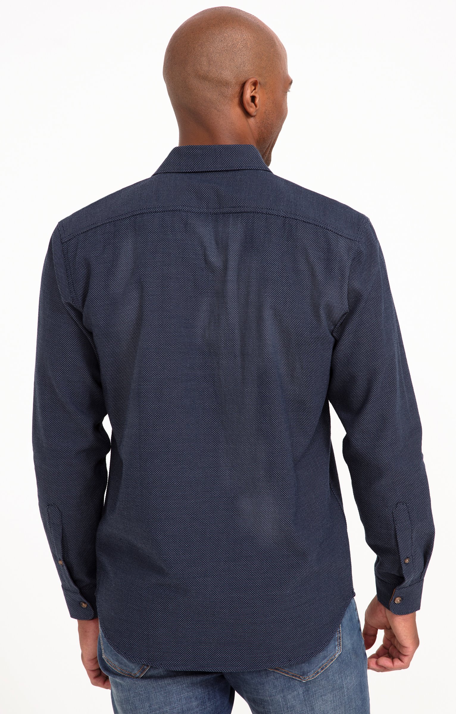 Chemise unie texturée - MARINE