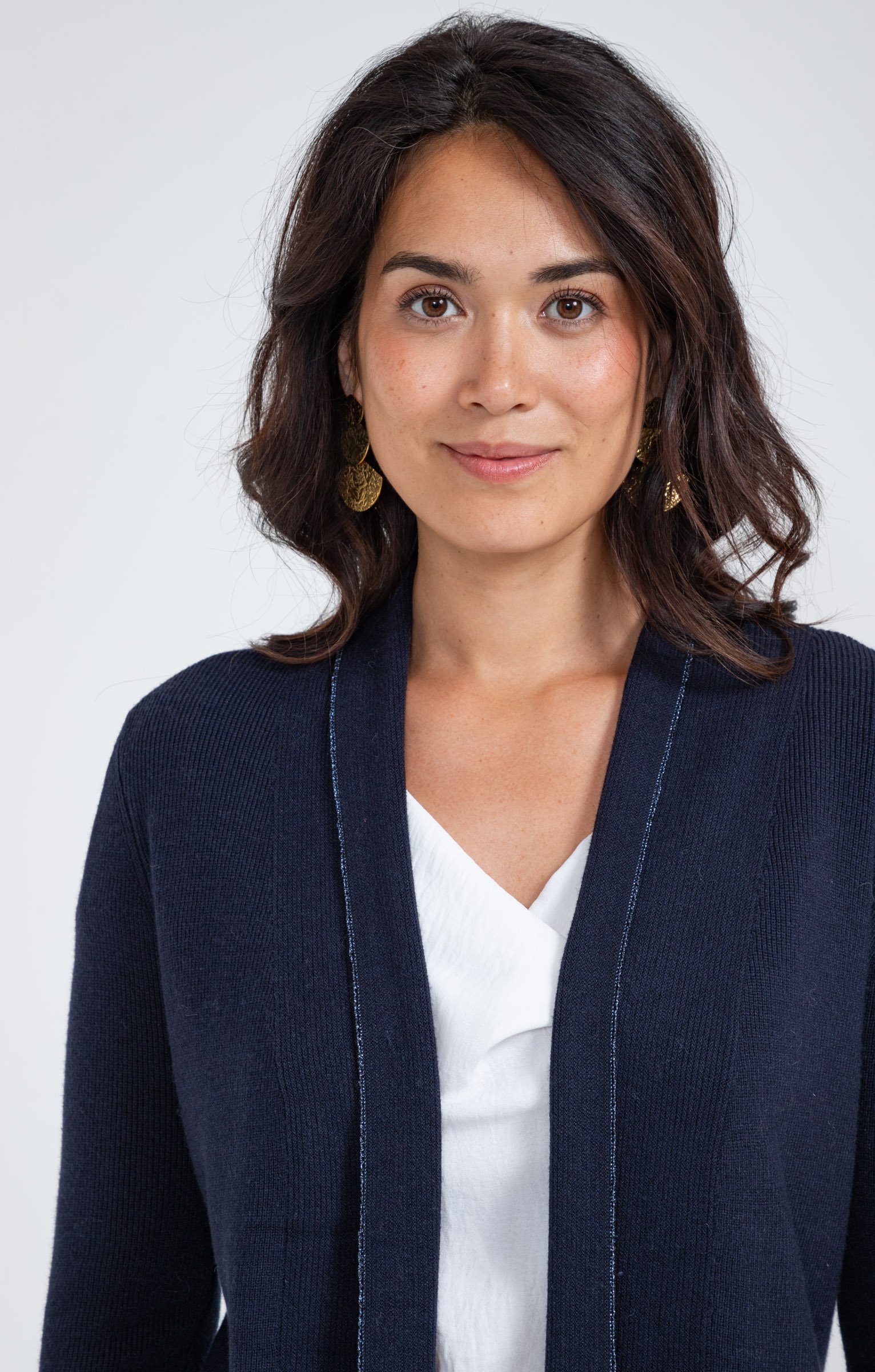 Cardigan côte anglaise - MARINE