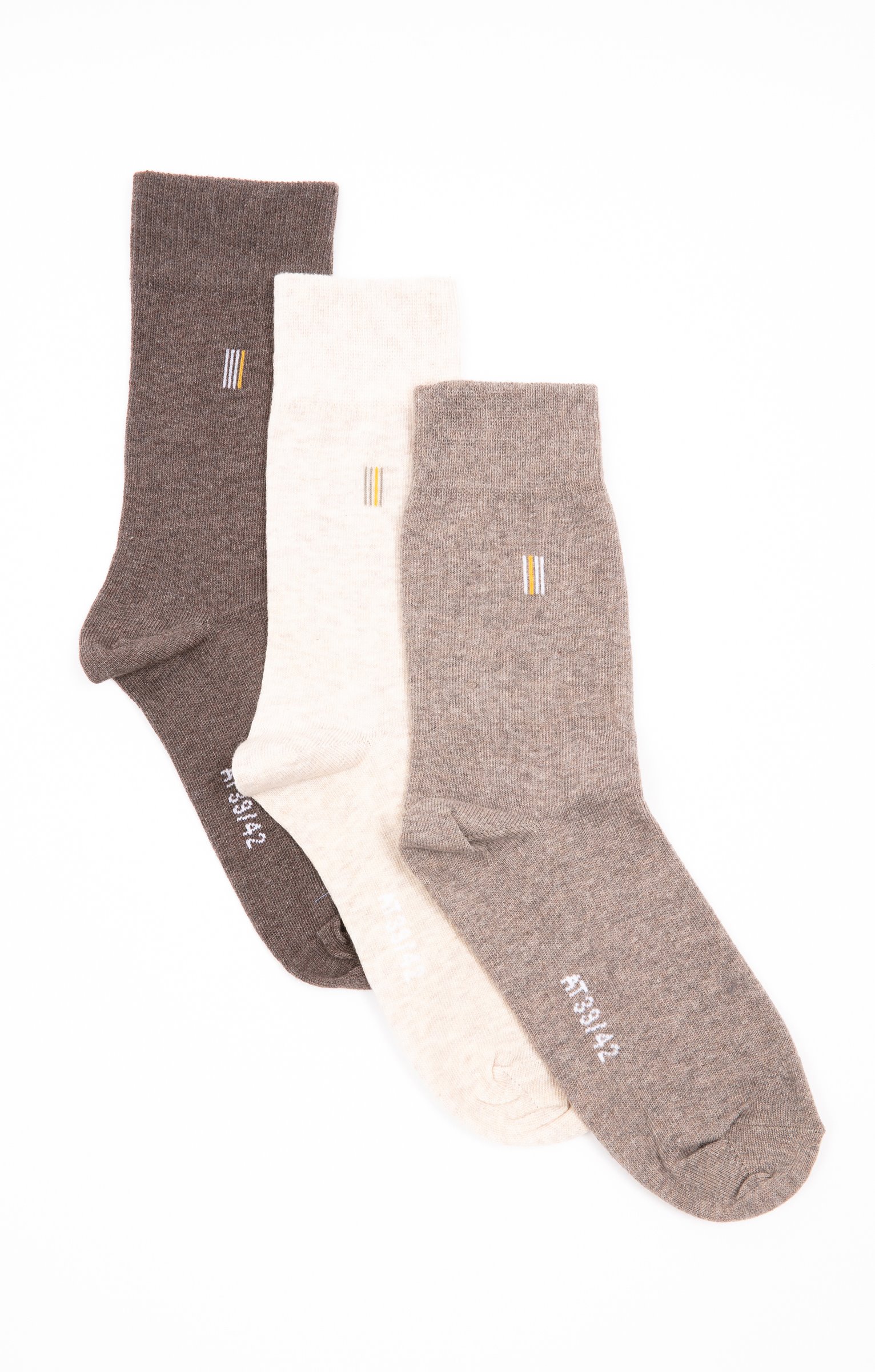 Lot de 3 paires de chaussettes LINE - MARRON