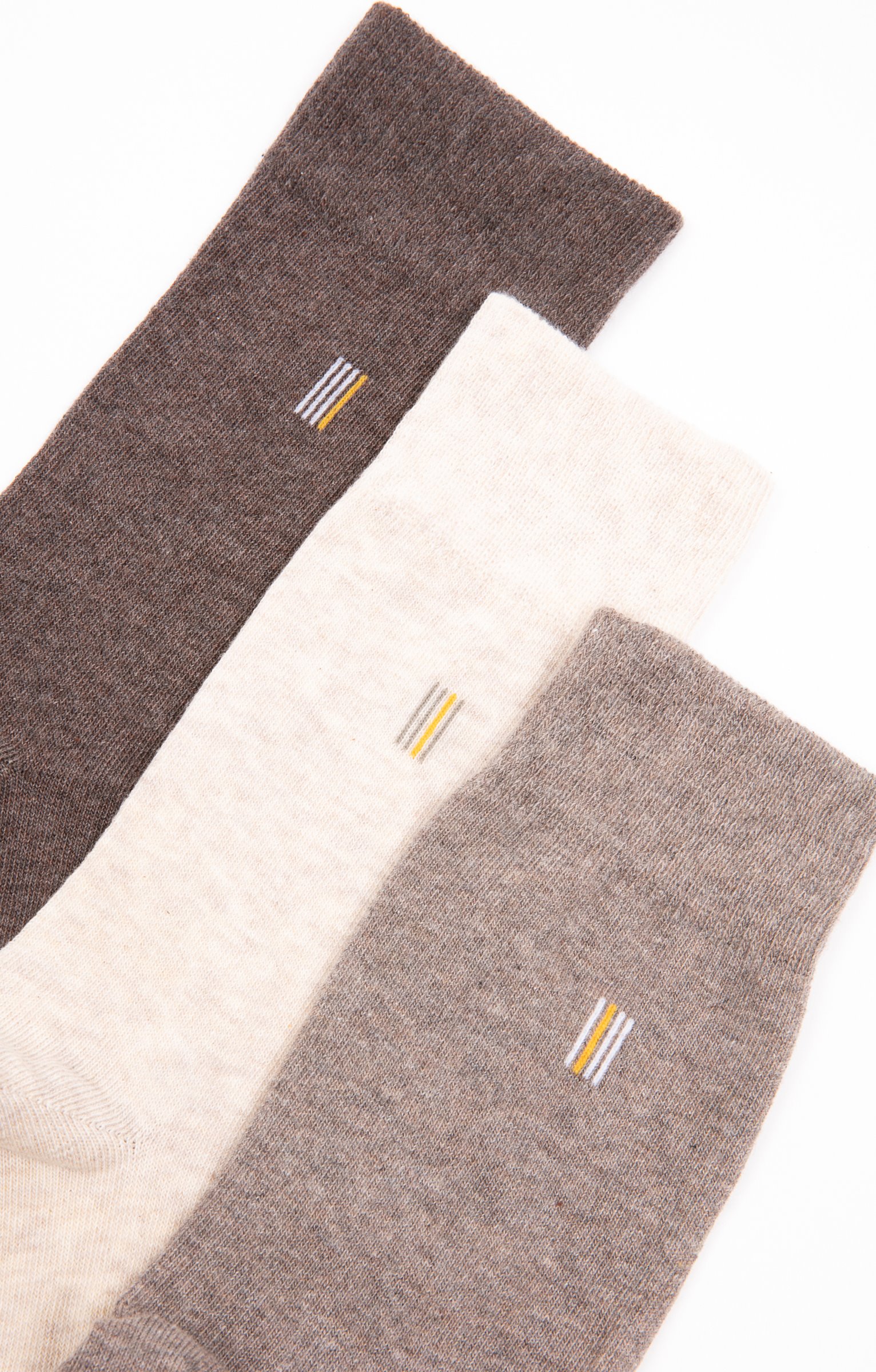 Lot de 3 paires de chaussettes LINE - MARRON