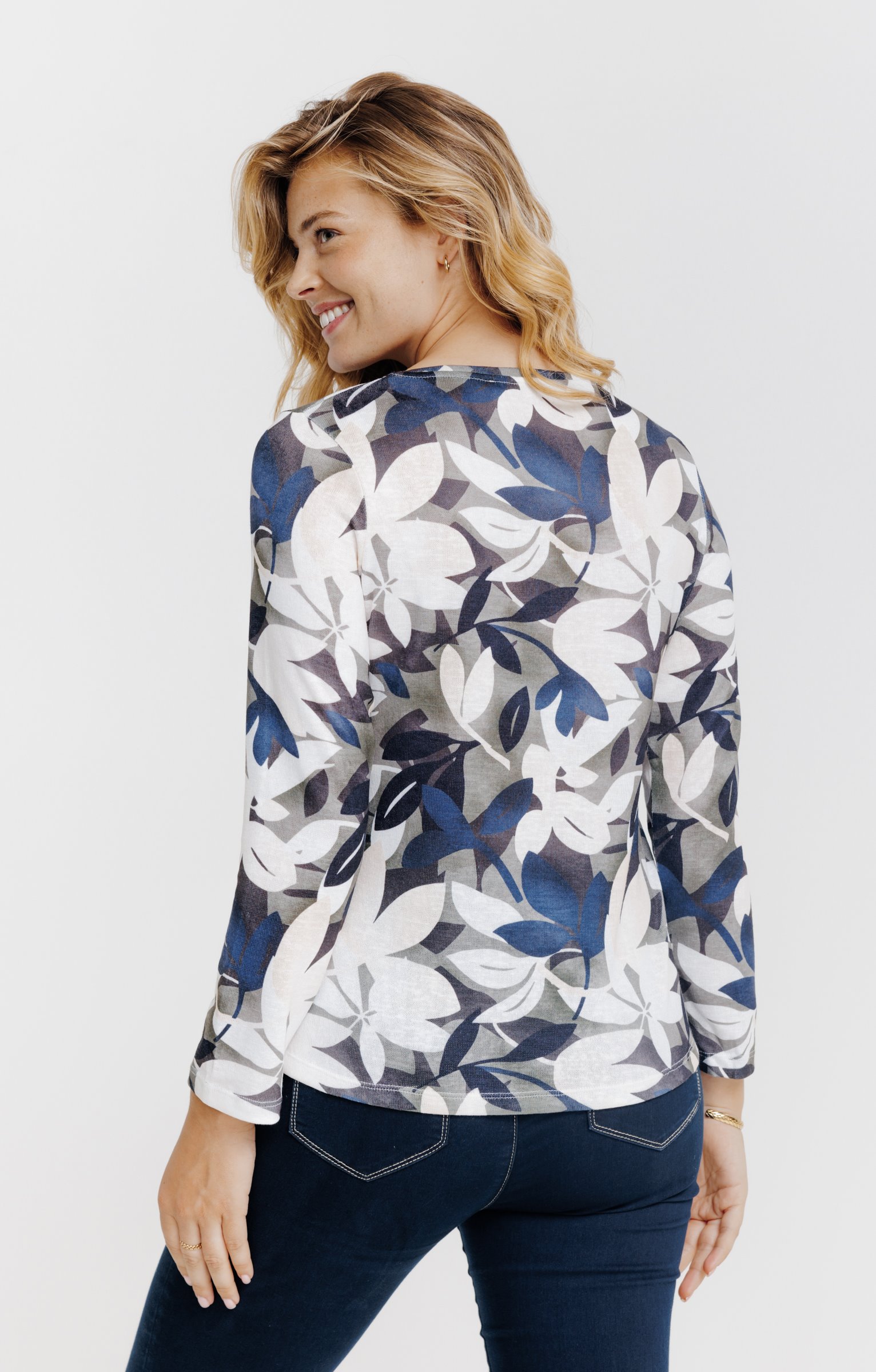 T-SHIRT MANCHES LONGUES COL ROND - KAKI CLAIR