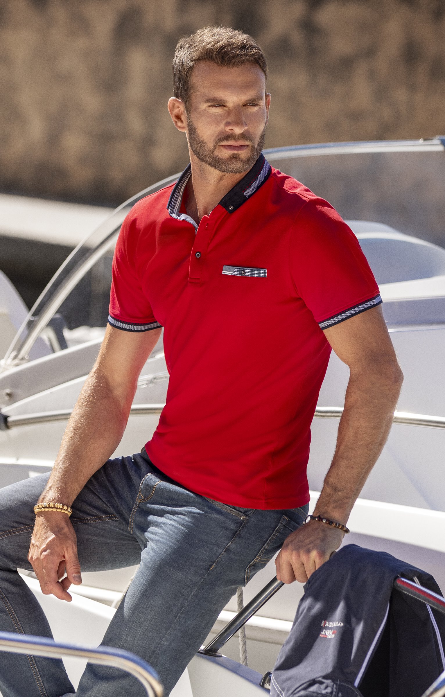 Polo manches courtes Couleur - ROUGE