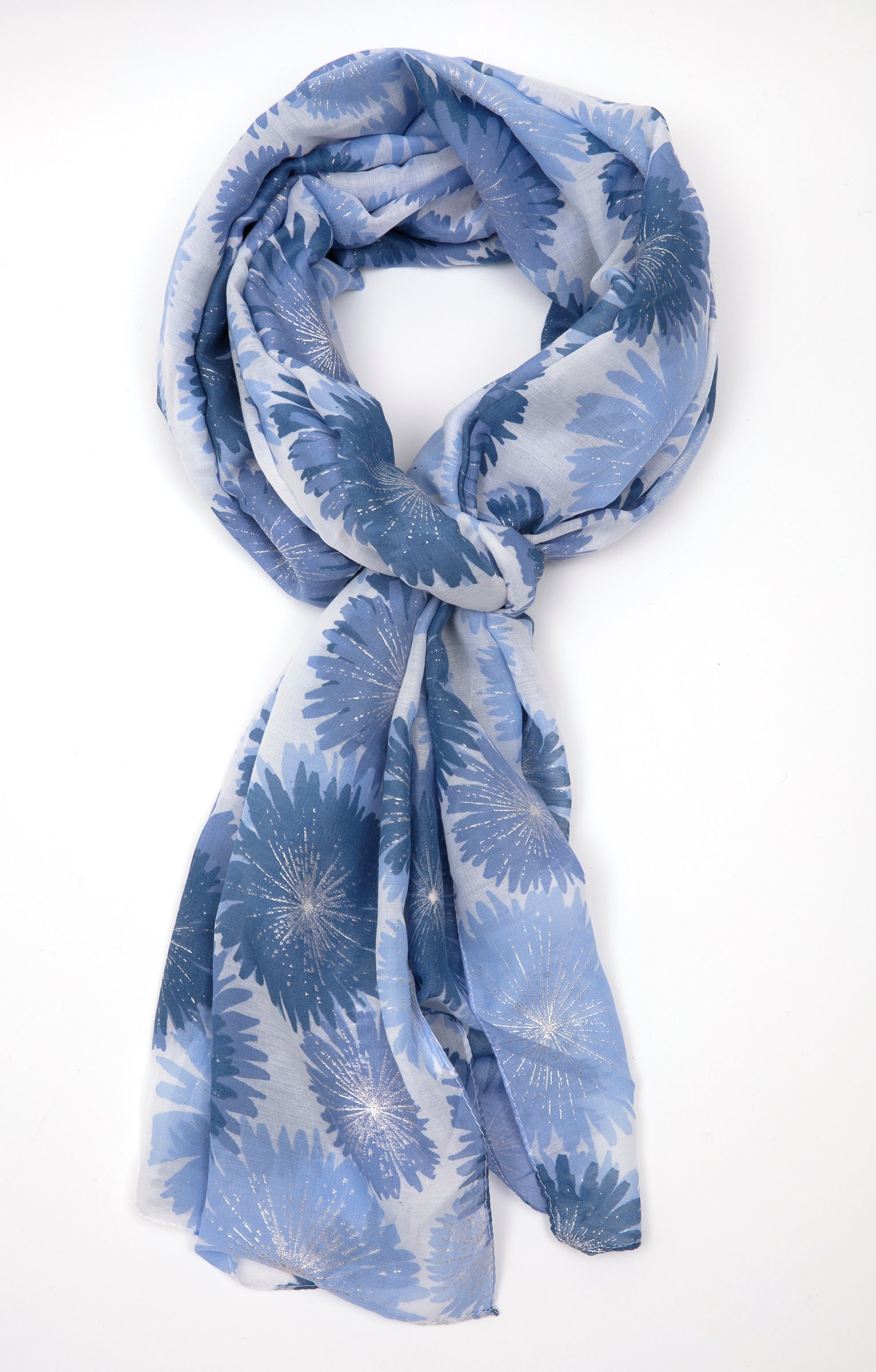 Grand voile léger imprimé - BLEU CIEL