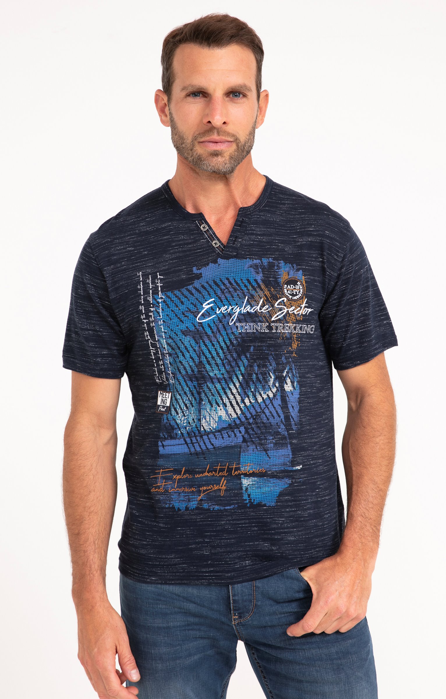 Tee-shirt manches courtes Abstrait - MARINE