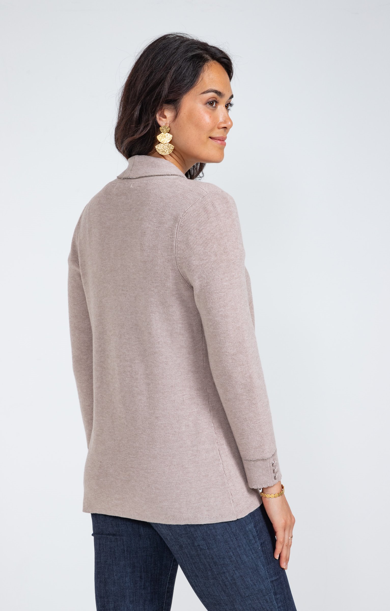 Cardigan côte anglaise - TAUPE