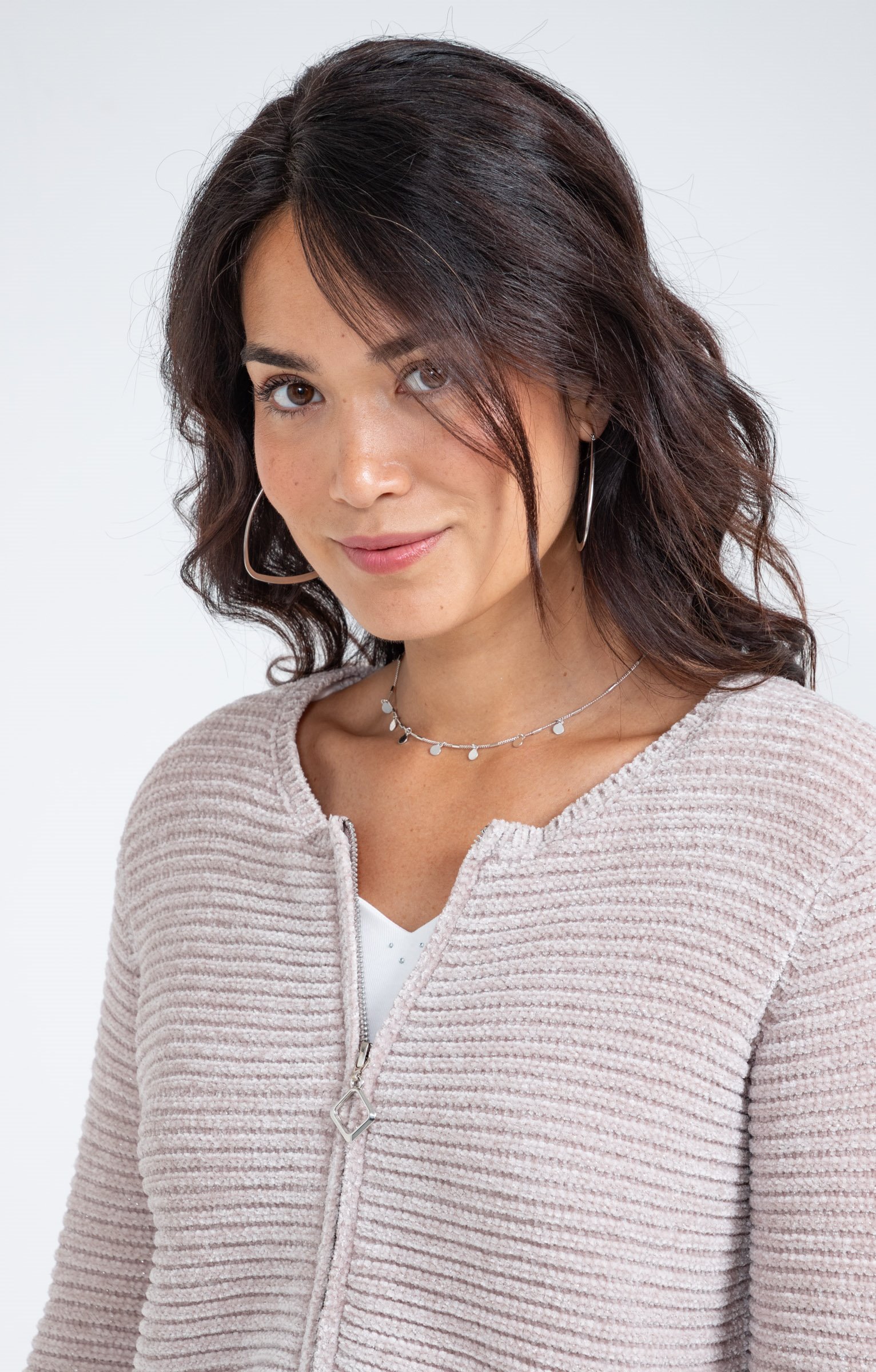 Cardigan zippé - GRÈGE