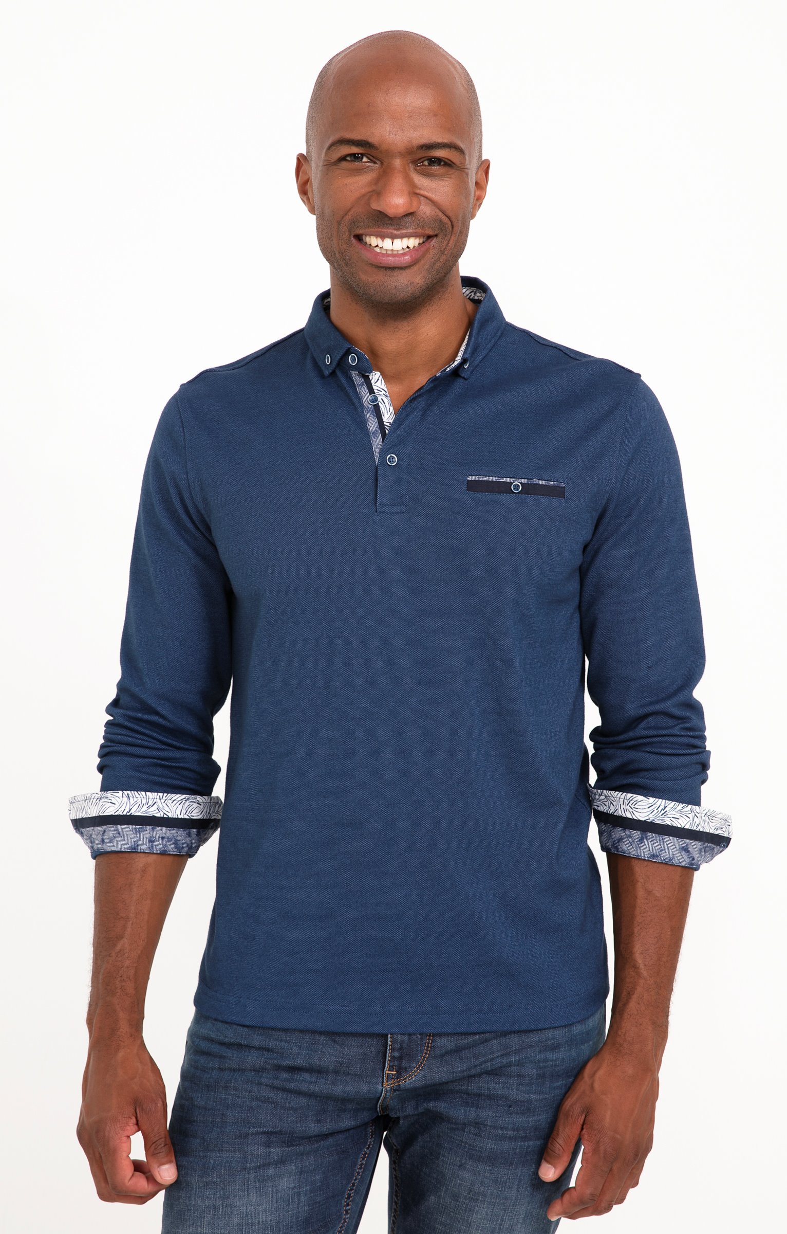 Polo manches longues Sheldon - BLEU