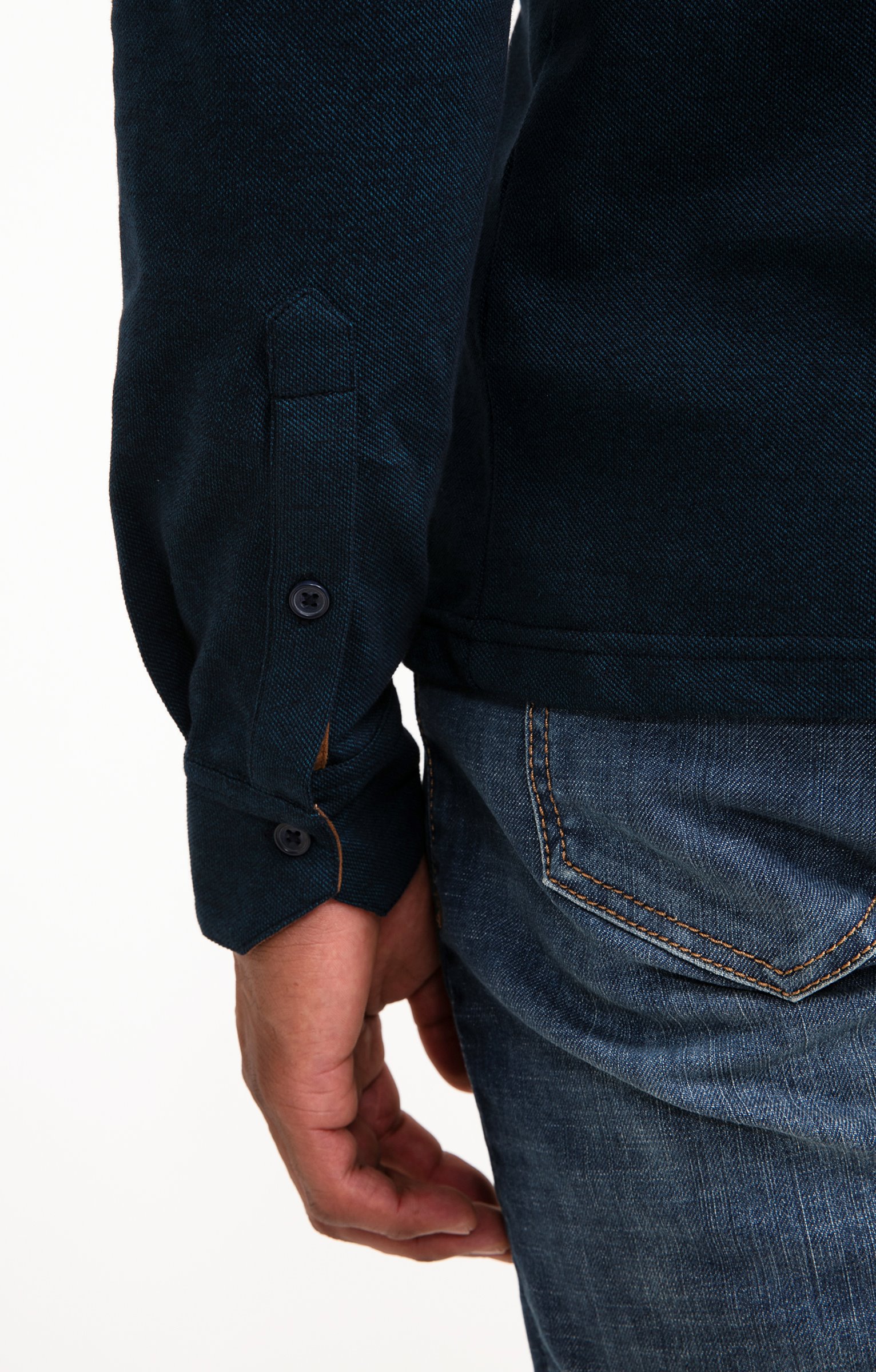 Polo manches longues PK Shiny - PÉTROLE