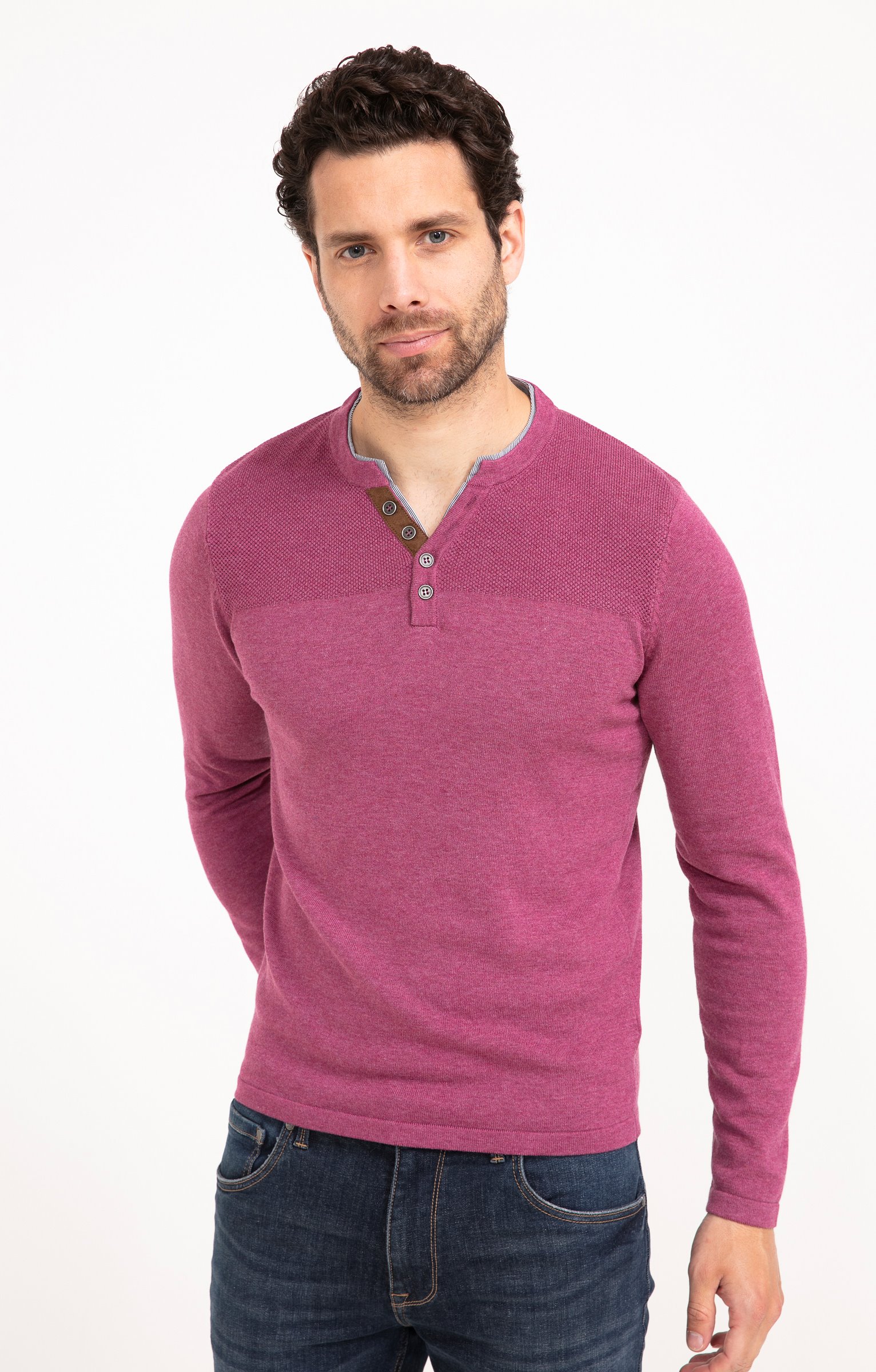 Pull uni col tunisien - ROSE