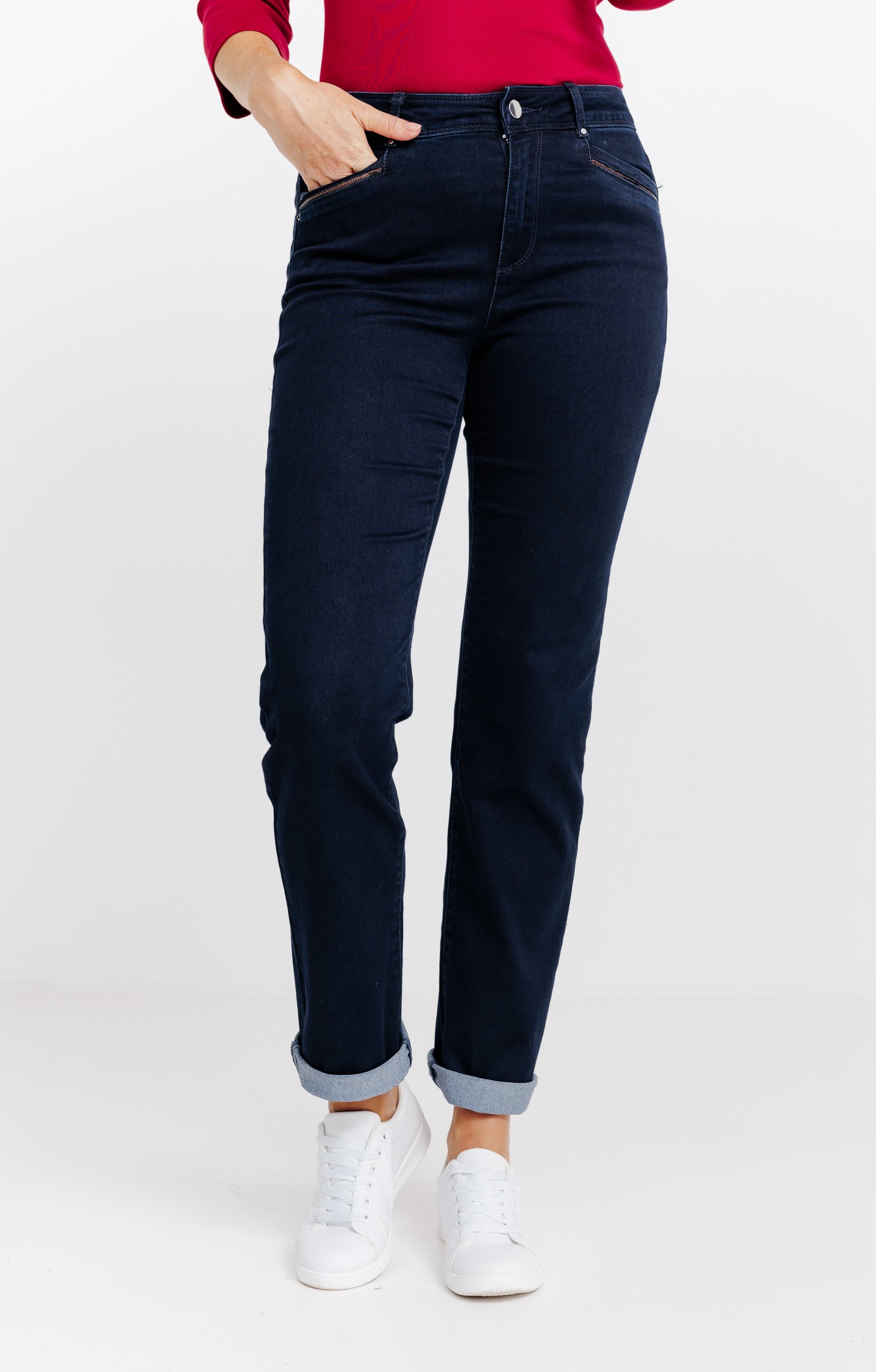 Jean droit détails sequins - BLEU