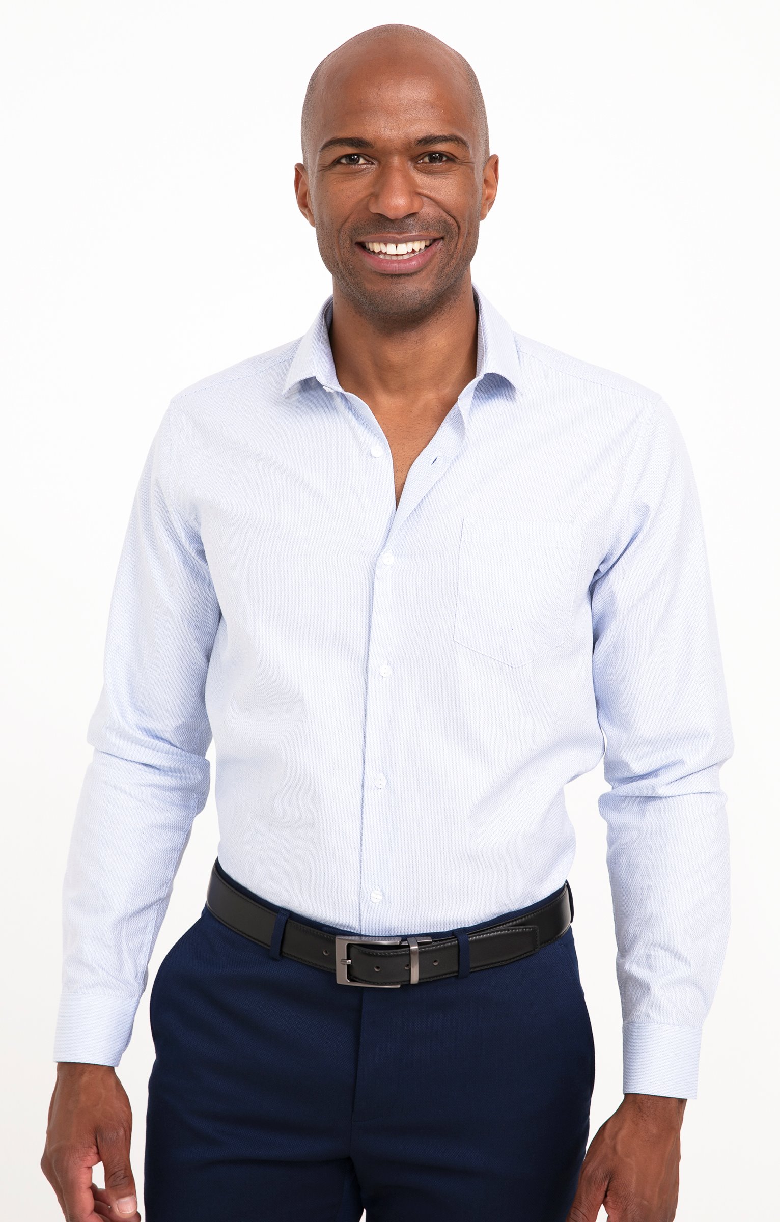 Chemise TEXTURE coupe ajustée - BLEU CIEL