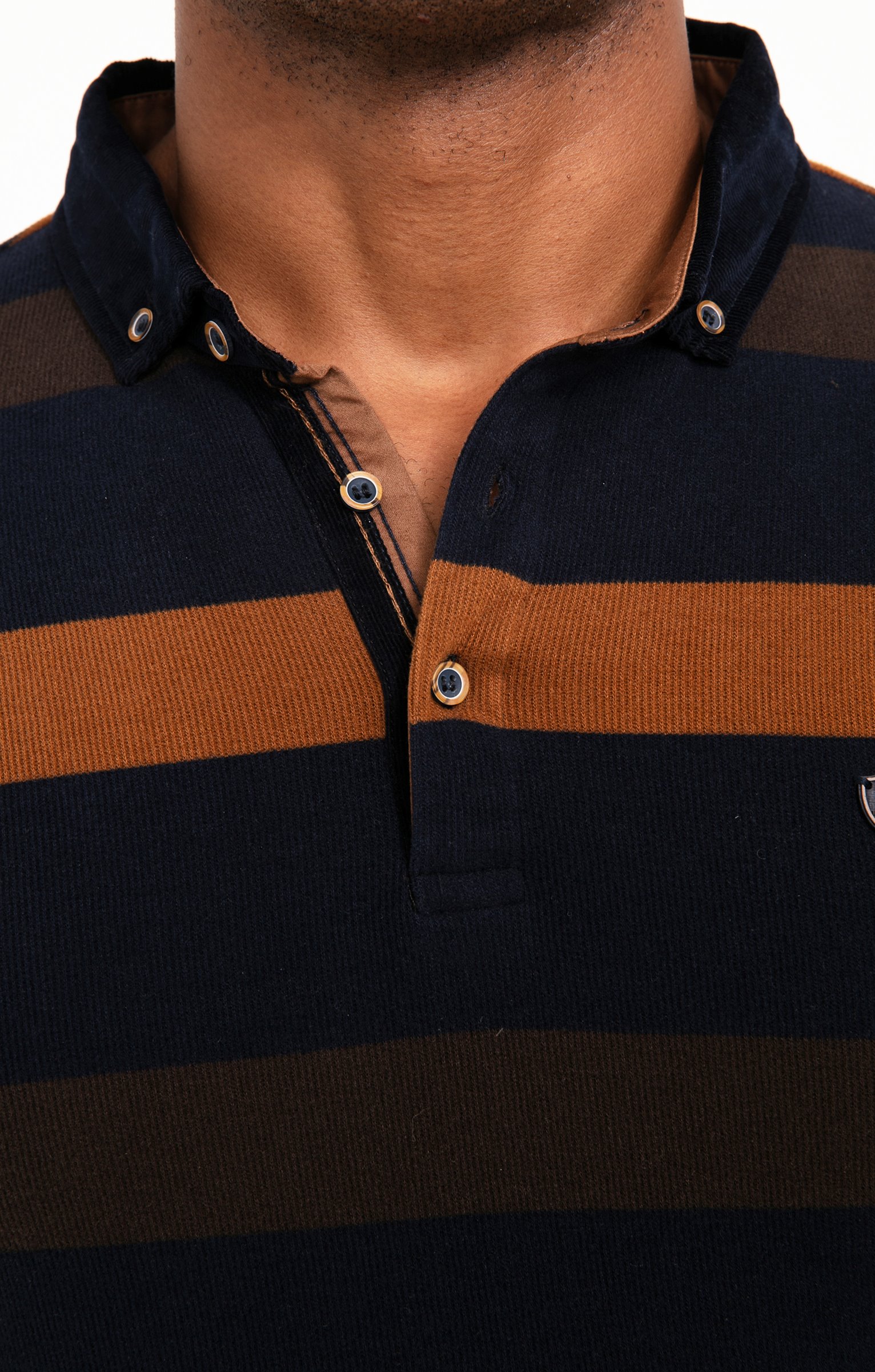 Polo manches longues Ray Allover - MARINE