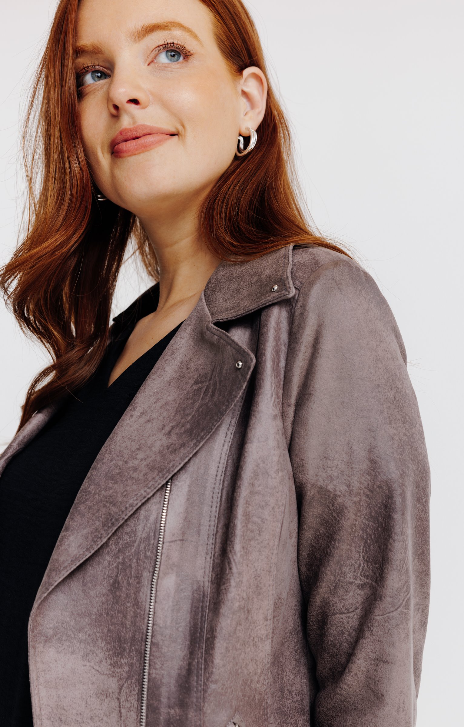 Blouson biker - TAUPE