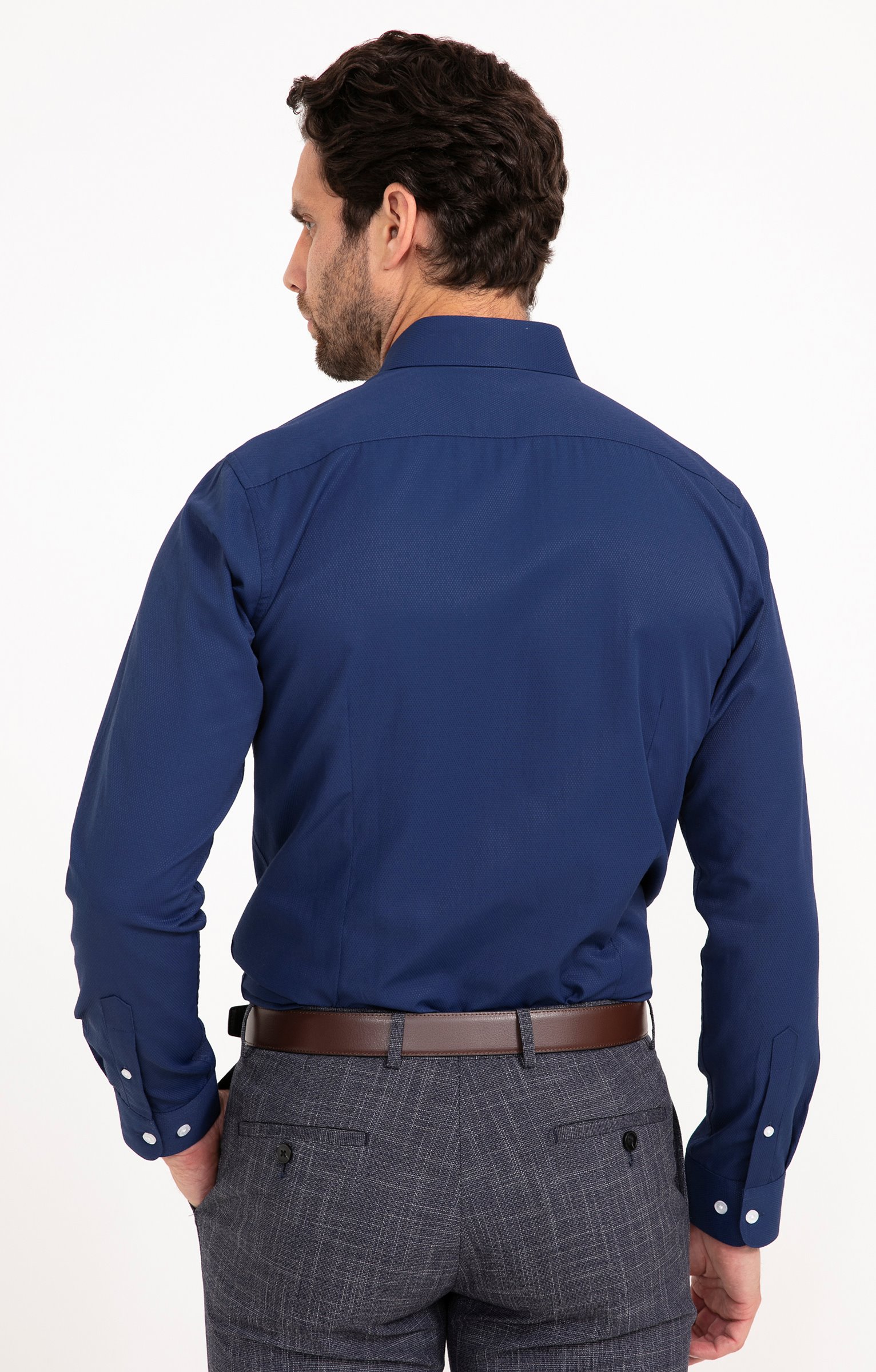 Chemise SHINYLOS coupe ajustée - MARINE