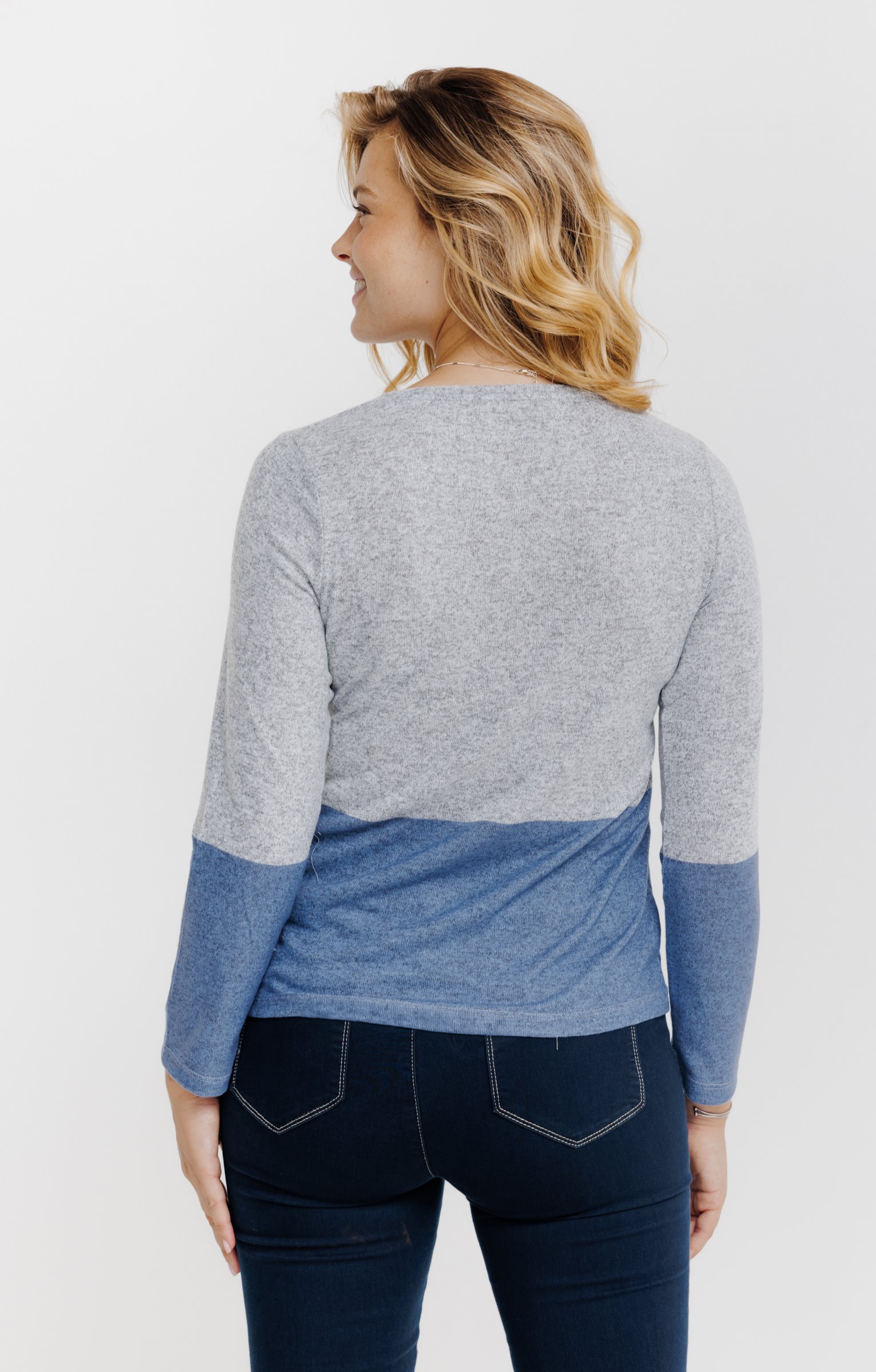 T-SHIRT IMPRIME MANCHES LONGUES - GRIS CLAIR