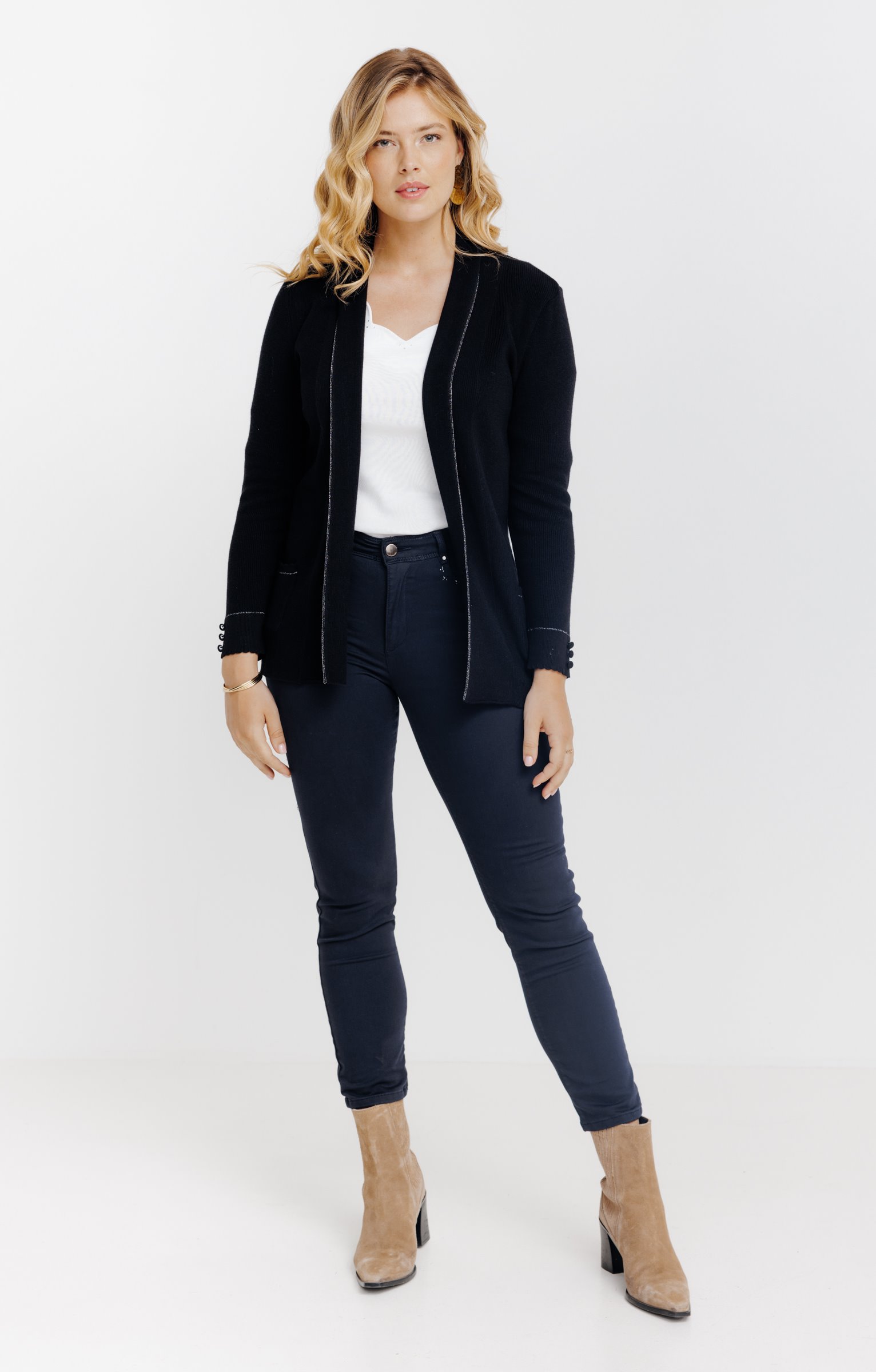 Cardigan côte anglaise - NOIR