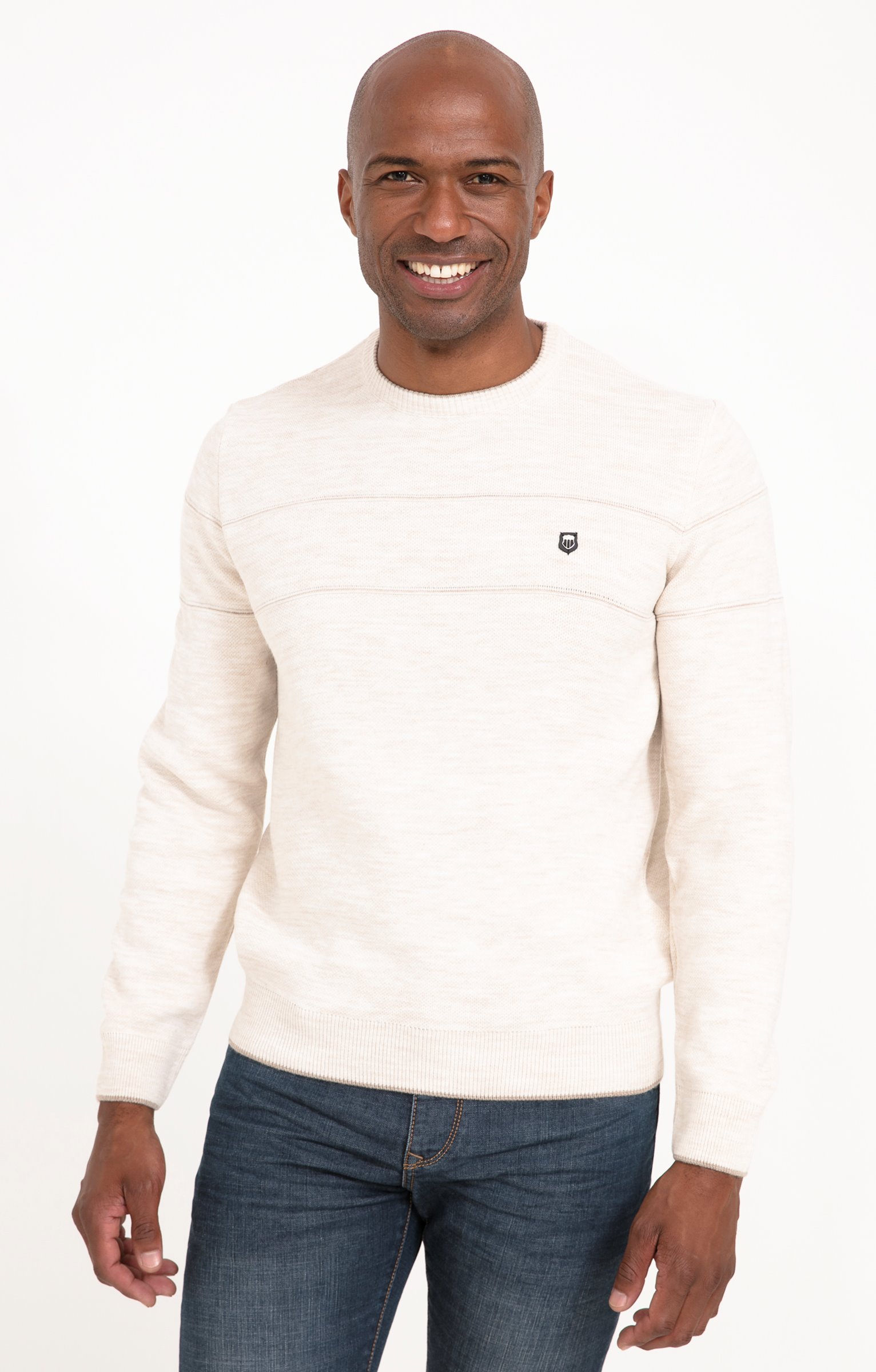 Pull col rond uni - ÉCRU