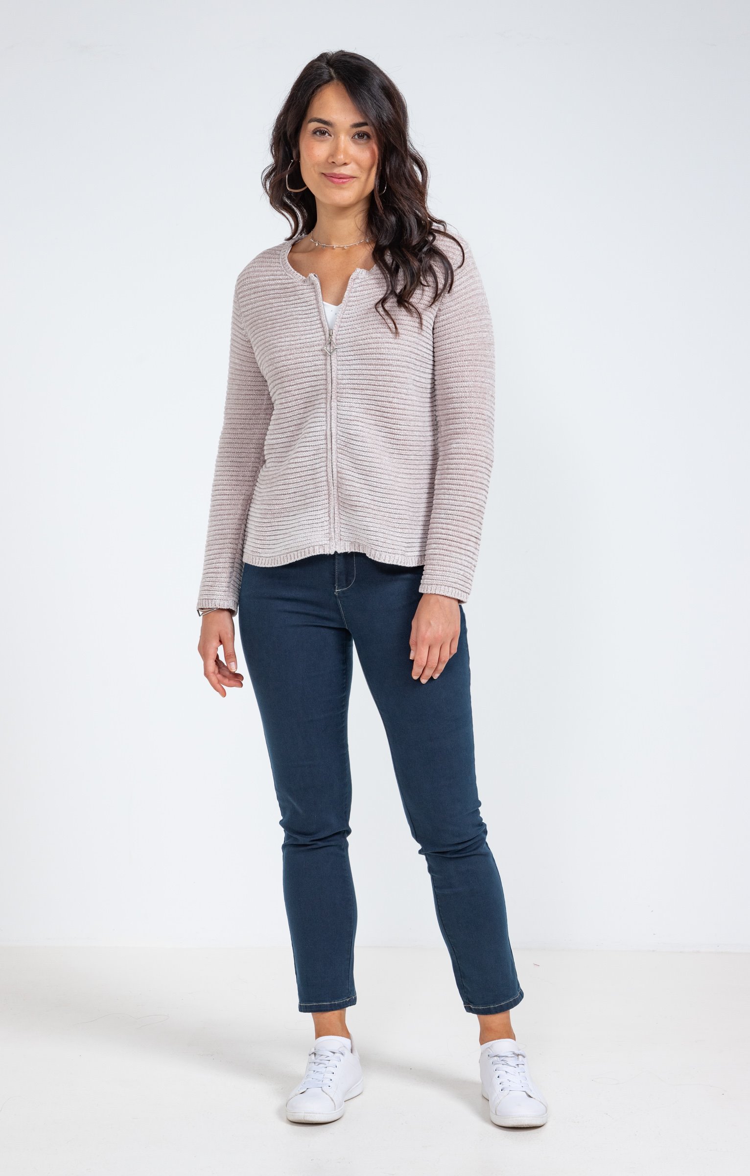 Cardigan zippé - GRÈGE