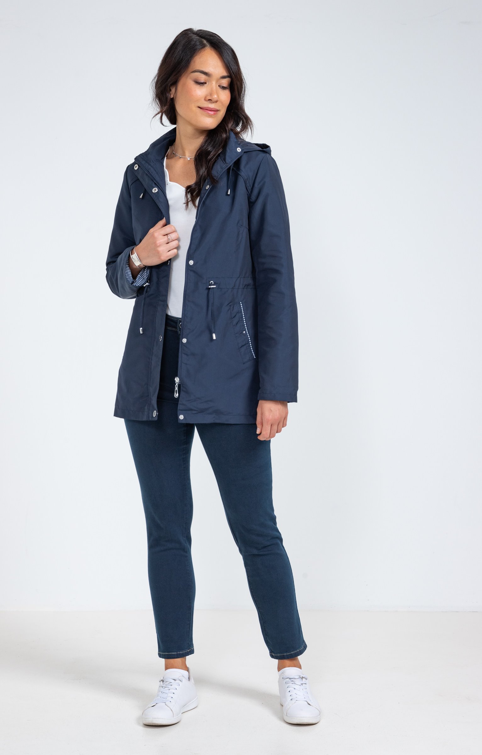 Parka avec capuche amovible - MARINE