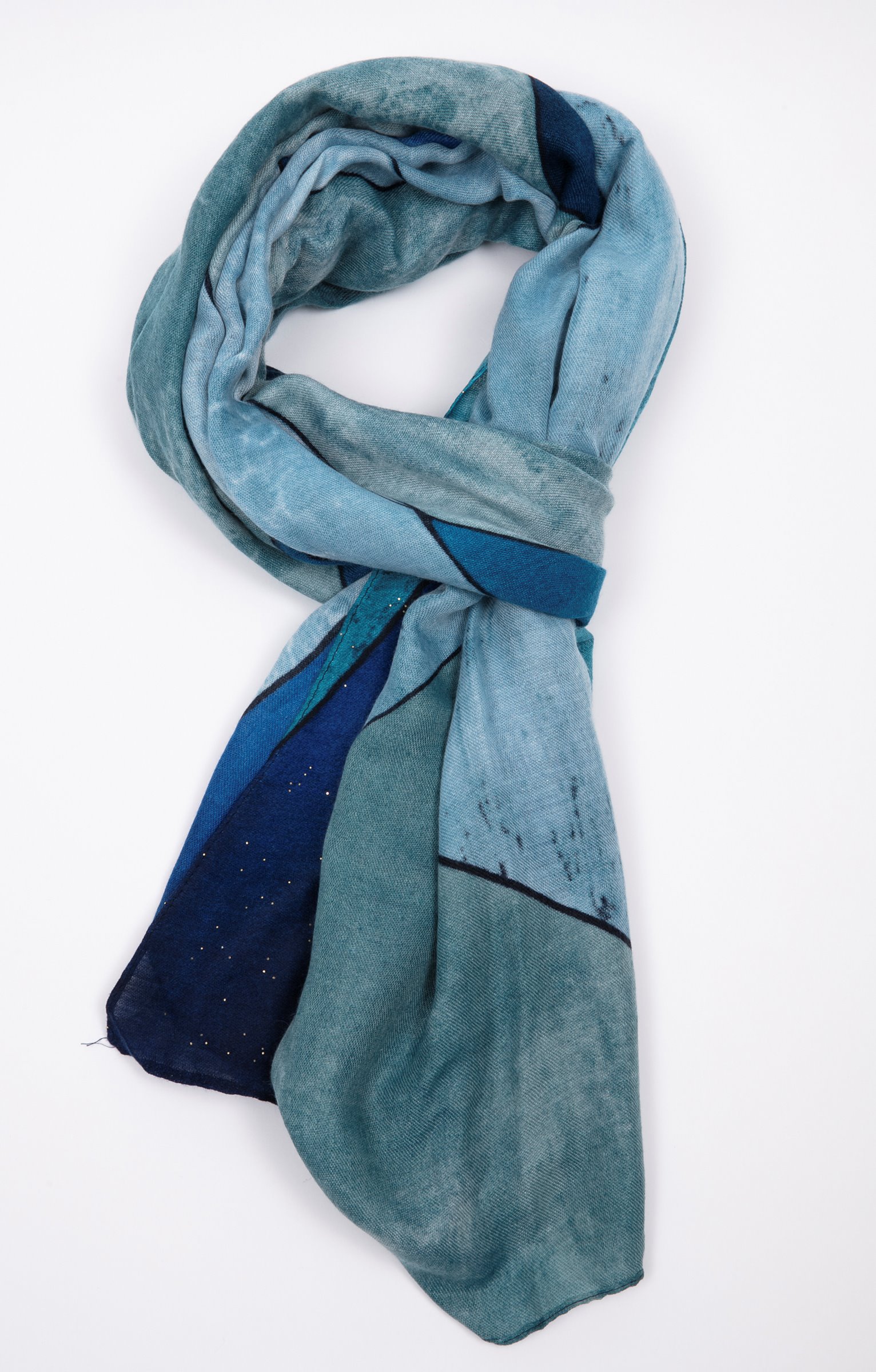 Foulard imprimé patch - BLEU DUR